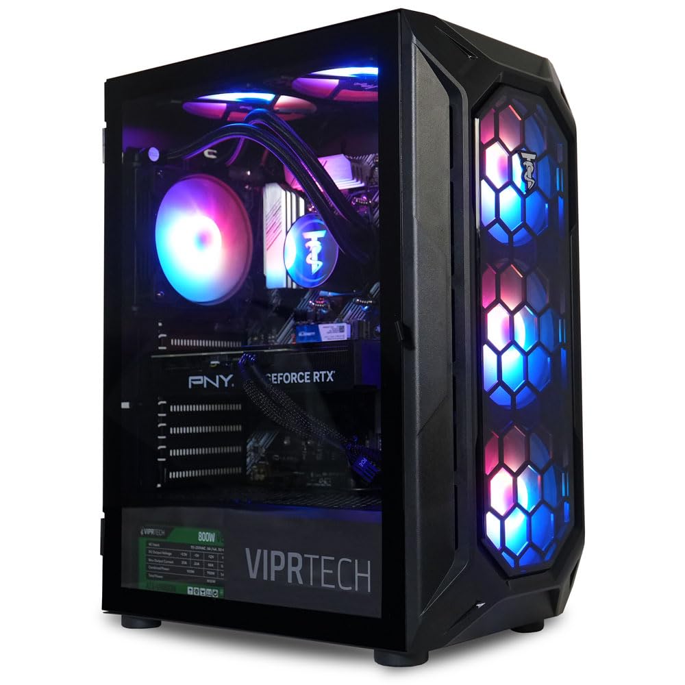 Viprtech Overlord 2.0 Liquid Cooled Pc   Amd Ryzen 7 5700X (16 Lcore 4.6Ghz), Rtx 4070 Super 12Gb, 32Gb Ddr4 3200, 2Tb Nvme Ssd,