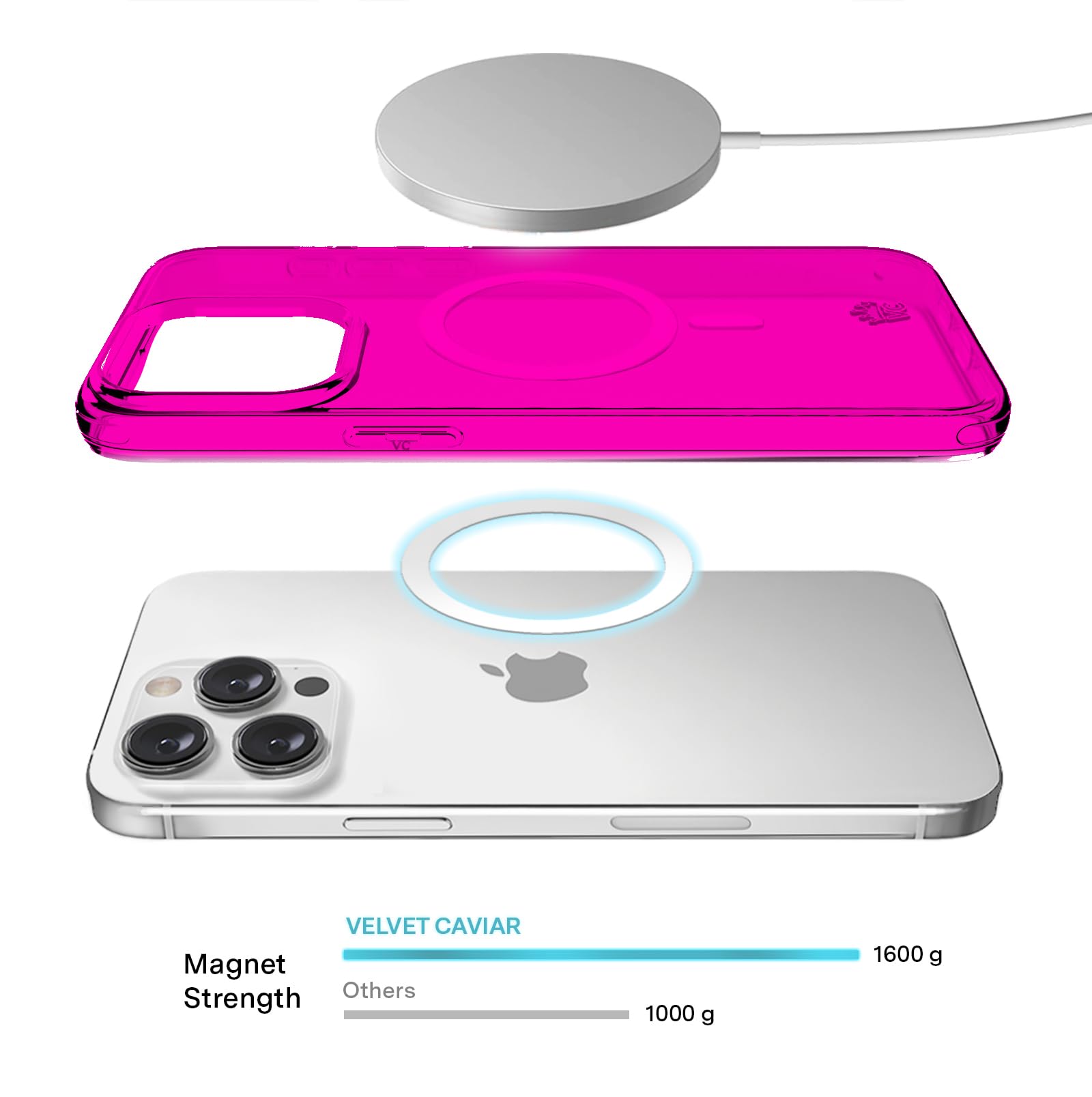 Velvet Caviar Compatible With Iphone 15 Pro Case Neon Hot Pink [8Ft Drop Tested] Compatible With Magsafe   Protective Clear Colo