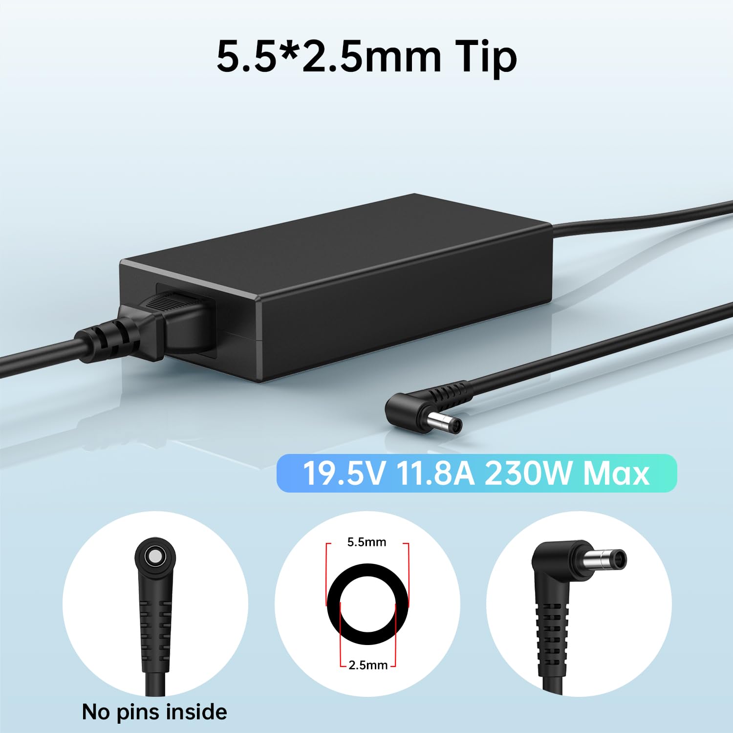 230W Charger Fit For Msi Gs66 Gs76 Gs75 Gs65 Stealth Power Supply, Msi Chicony A17 230P1A A12 230P1A P65 P75 Ac Adapter