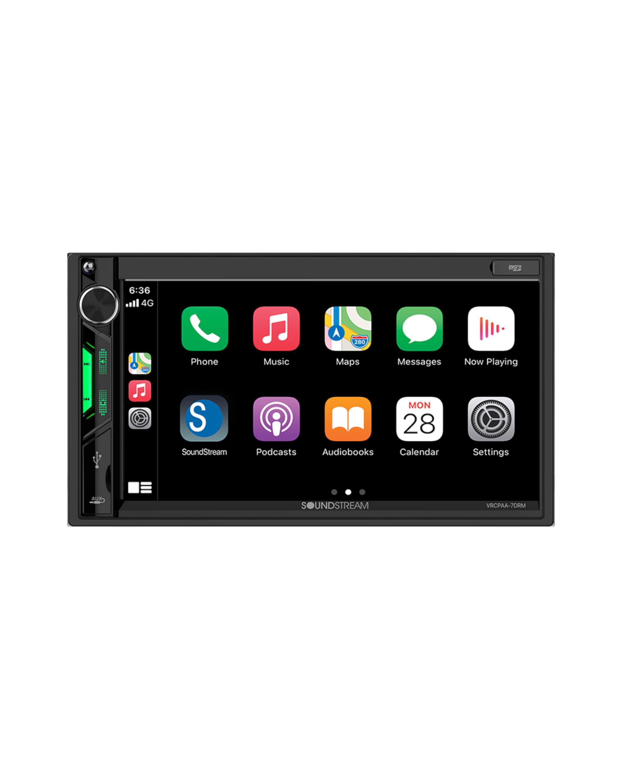Soundstream Vrcpaa 7Drm Multimedia Receiver   7 Inch Double Din Touch Screen Car Stereo   Mirror Link Support For Mp3 Mp4 Caller Id   Apple Carplay & Android Auto Compatible W/Aux Usb & Bluetooth