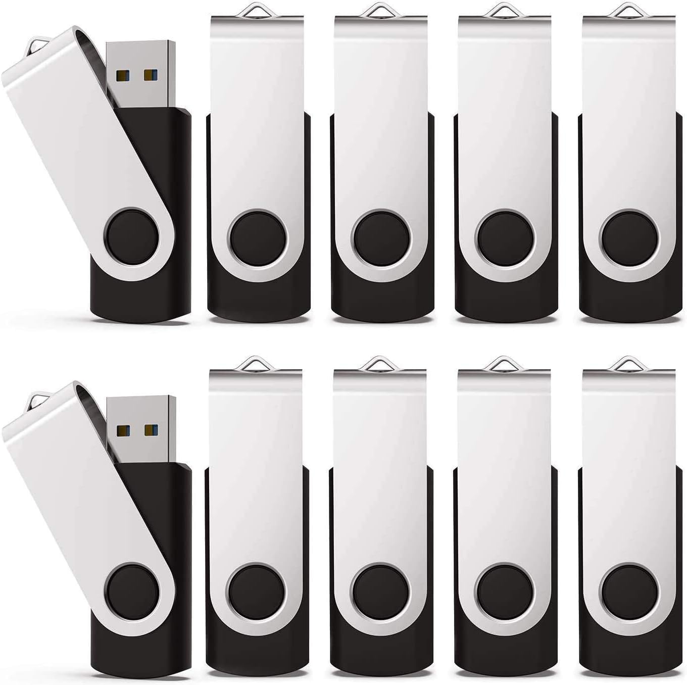 KEXIN 10 Pack 4GB Flash Drive Thumb Drive USB Stick 4G USB Drive Memory Stick with LED Indicator, USB 2.0 Black