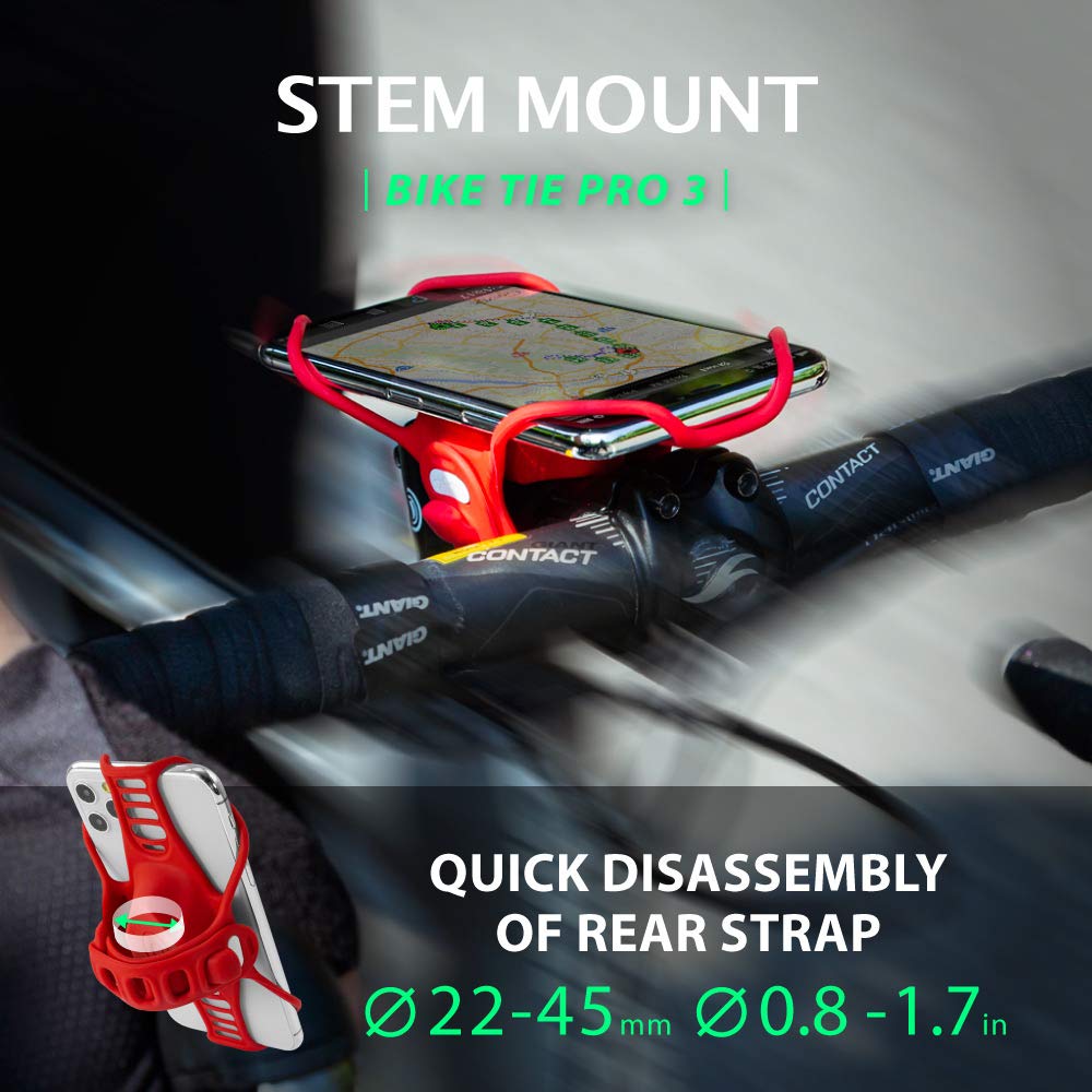 ?Bone? Bike Phone Mount, Universal Bike Phone Holder For Stem, Ultra Light Phone Mount For Bike, Bicycle Phone Mount For Phones