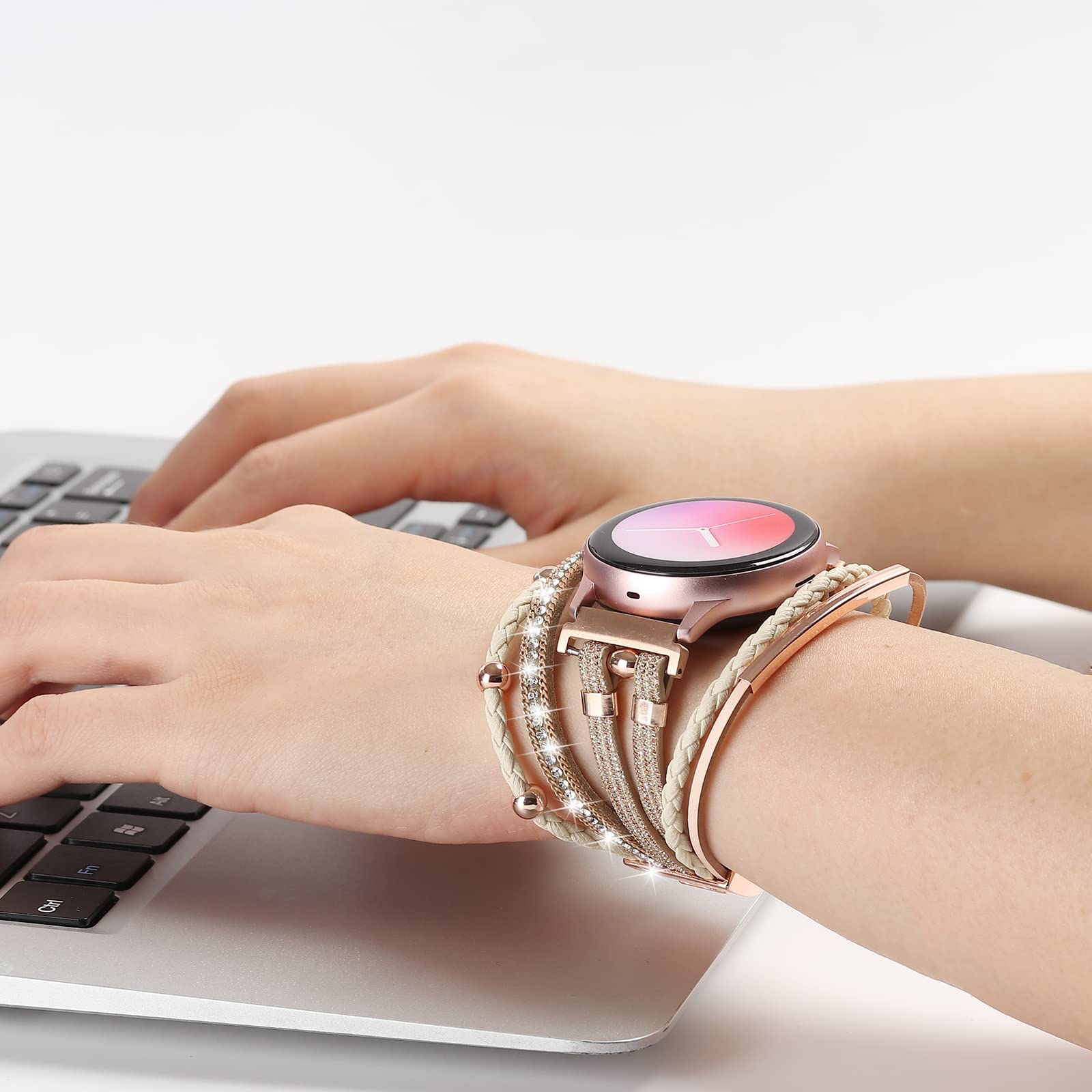 Posh Leather Bands For Samsung Galaxy Watch 5/Watch 6/Galaxy Watch 4 Band 40Mm 44Mm/Galaxy Watch 5 Pro Band/Watch 4/ Watch 6 Cla