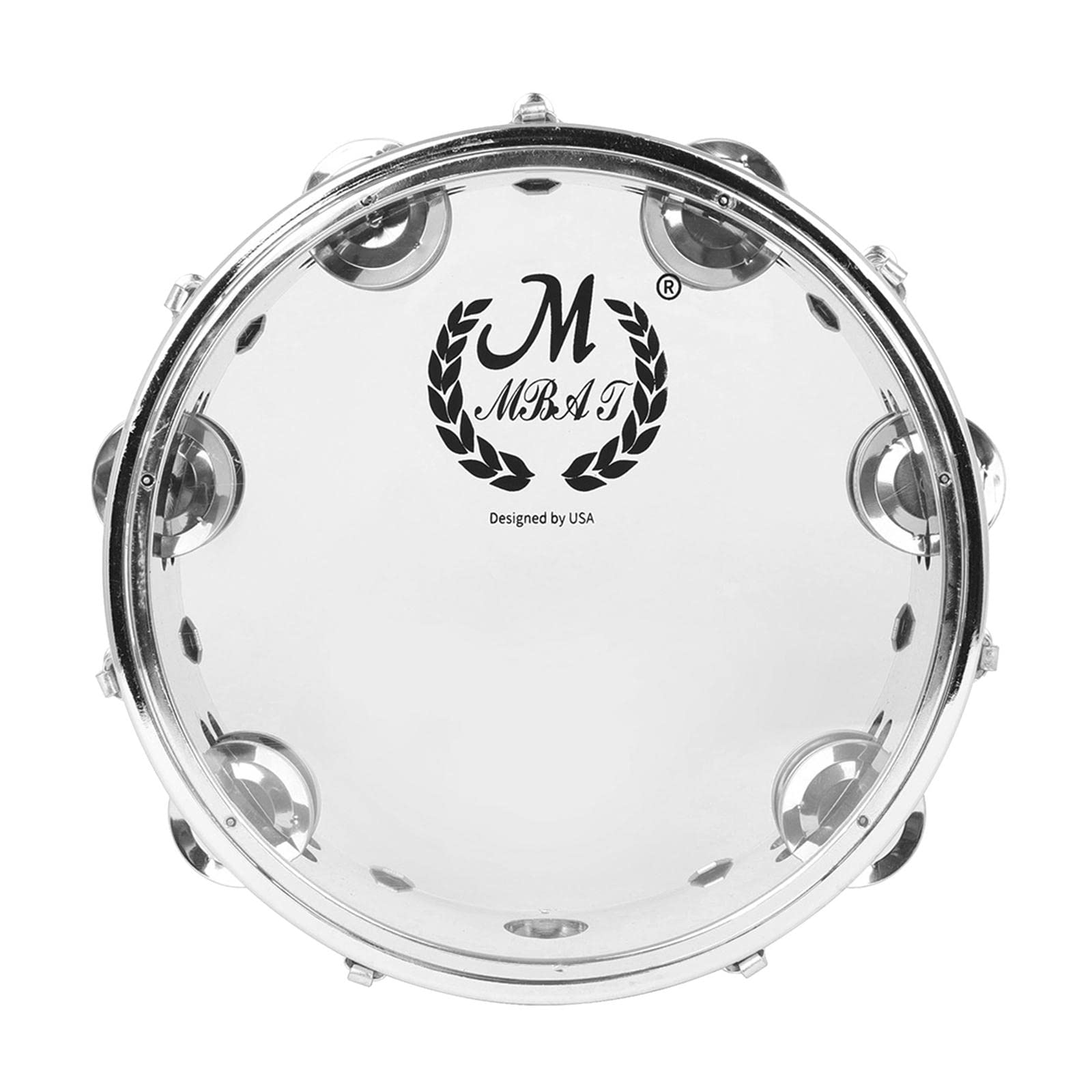 ELBME Handheld Tambourine Transparent Developmental Portable for Infant Home 10inch Clear | 1 Piece Percussion Tambourine