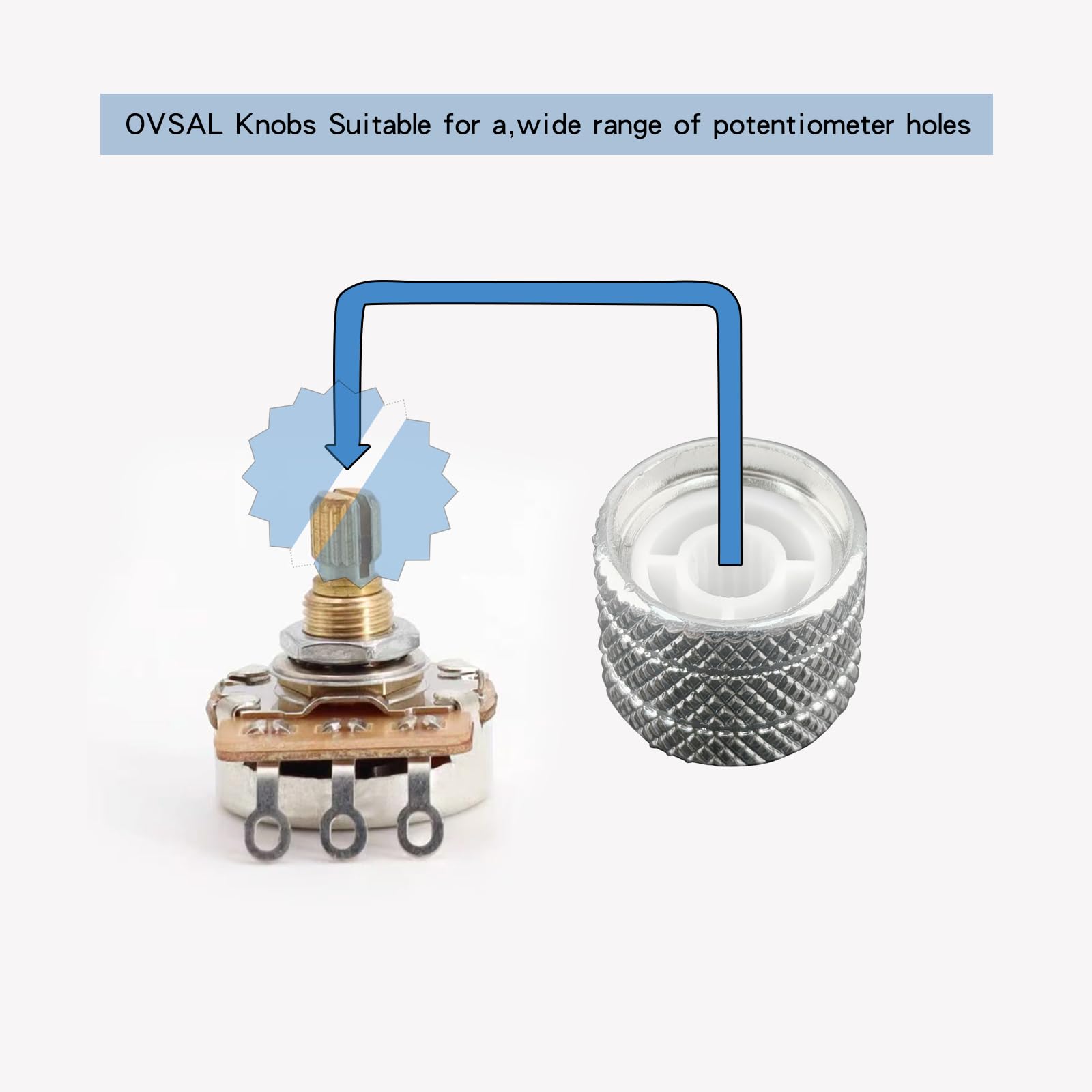 Ovsal 2Pcs Bass Guitar Knobs   Abalone Shell Dome Metal Volume Tone Knobs For Electric Guitars   Feder Strat Telecaster Jazz Gib