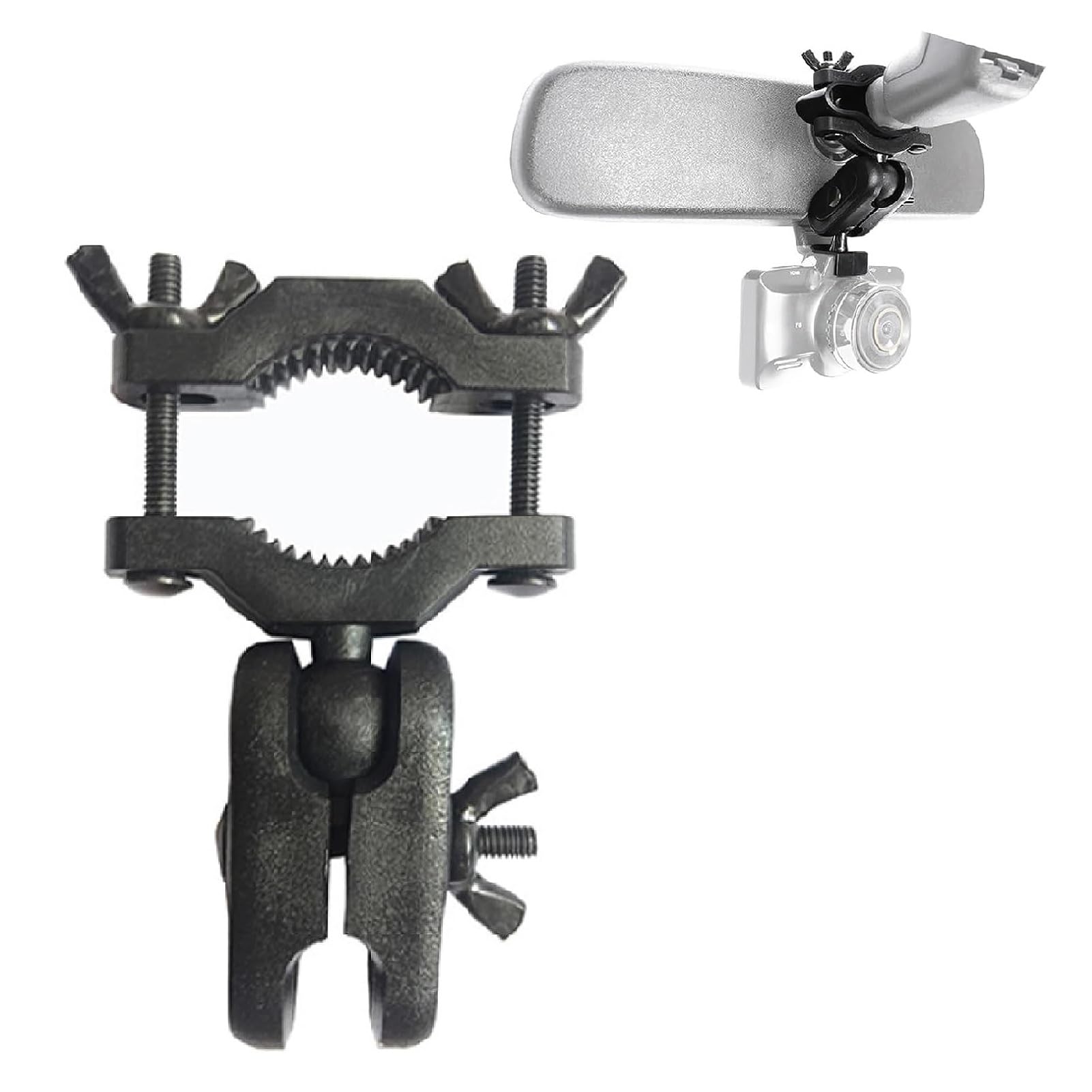 Kakalote Dash Cam Mount, Car Interior Holder Camera Bracket Universal Dash Cam Mount Holder Dash Camera Rear View Mirror Mount Holder Kit Suit For Most Dash Cam(Black)