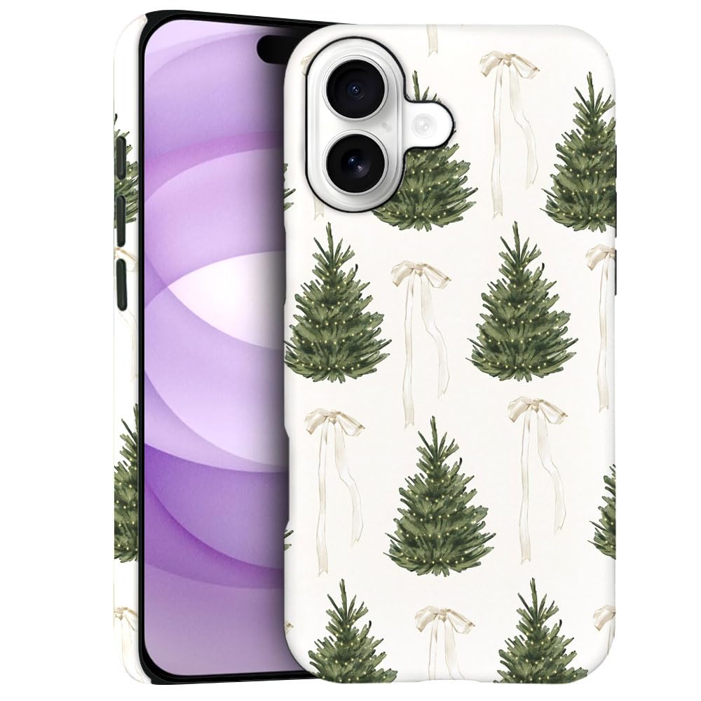Case for iPhone 17 - Slim Fit Anti-Scratch Phone Case for Girl Women - Christmas Tree Green Pattern (Frosted)