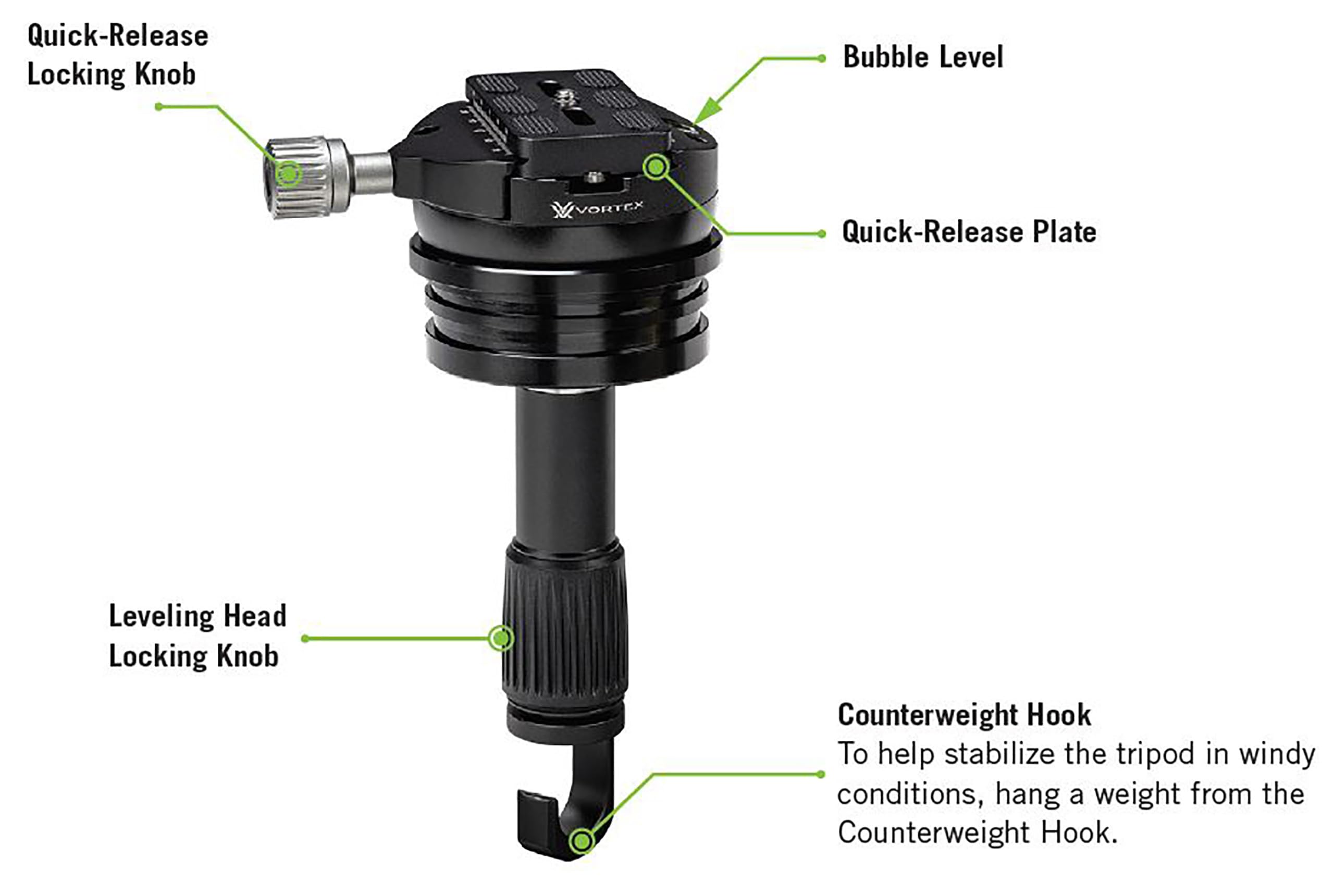 Vortex Optics Radian Tripod Heads (Leveling Head)