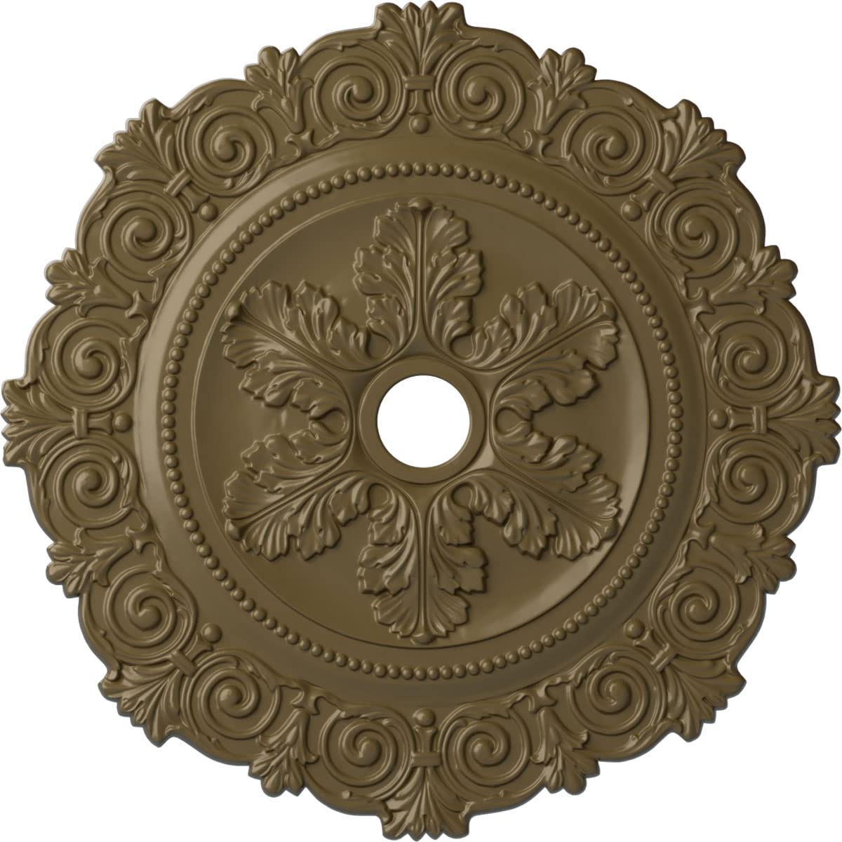 33 1/4OD x 3 5/8ID x 1P Scroll Medallion (Fits Canopies up to 3 5/8), Hand-Painted Mississippi Mud