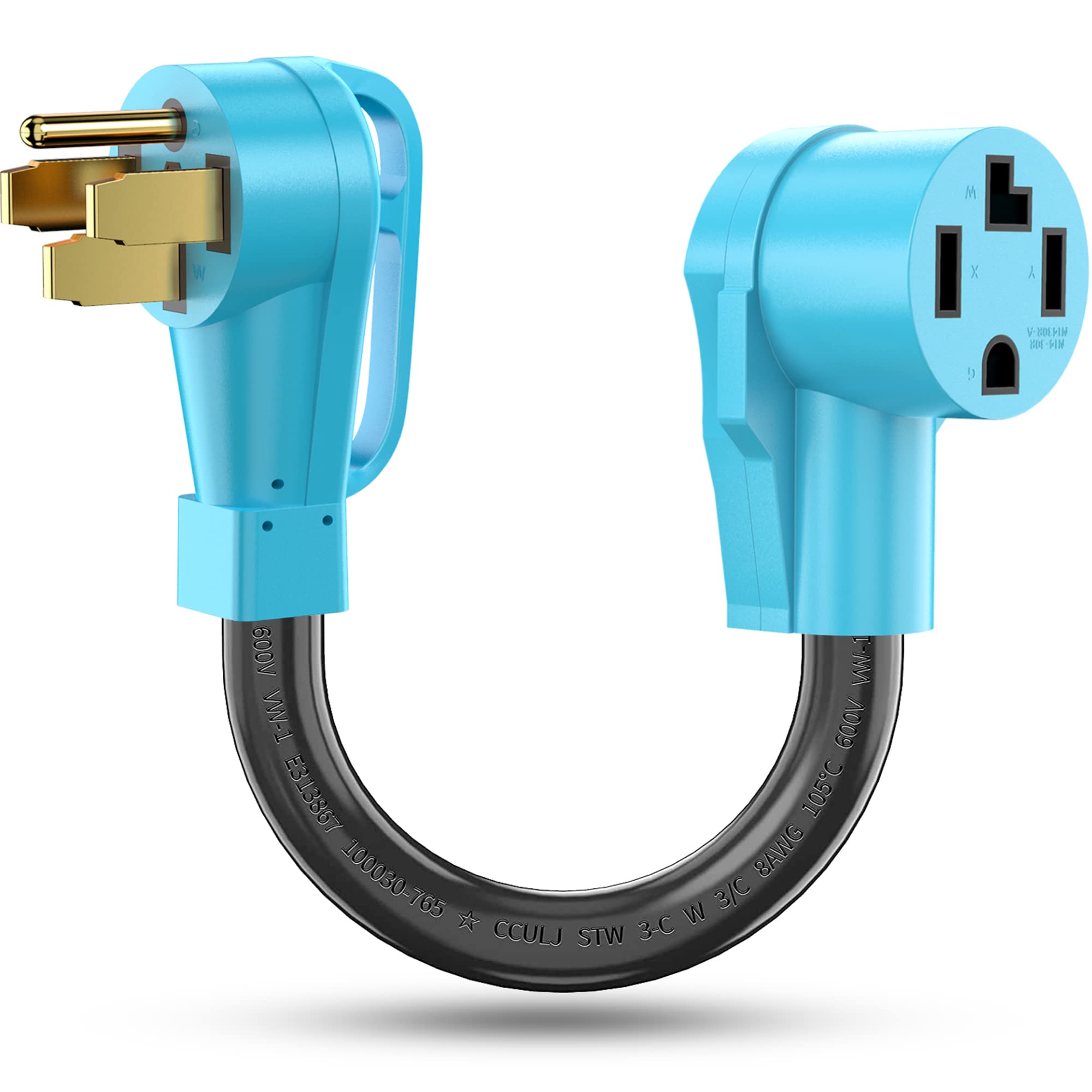 Circlecord Nema 14 50P To 14 30R Ev Charger Adapter Cord Compatible With Ev And Dryer Use, For Level 2 Ev Charging, 180 Degree B