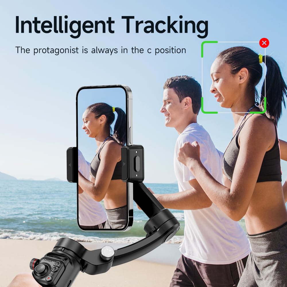 Phone Gimbal 3-Axis Foldable Stabilizer With Detachable Remote Control For Video Recording,With Extension Rod, Portable Foldable
