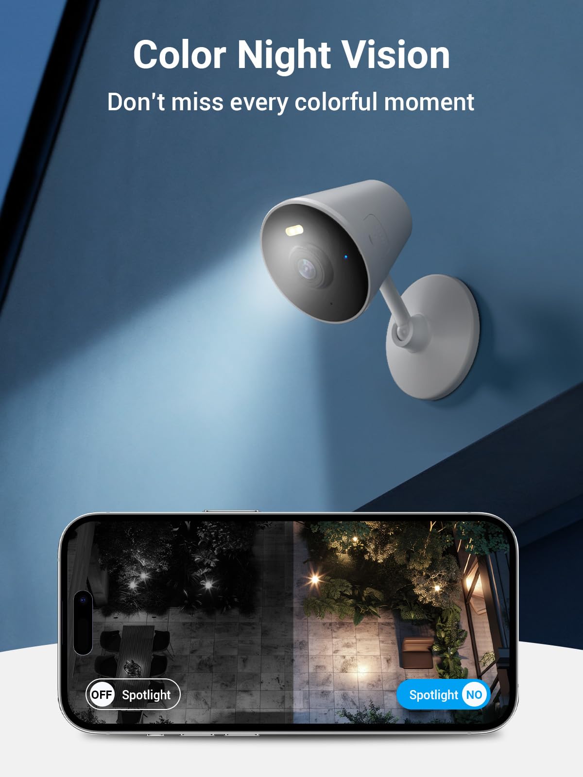 [5G & 2.4G] Indoor/Outdoor Security Camera For Home, Baby/Elder/Dog/Pet Camera With Phone App, Wi Fi Camera W/Spotlight, Color N