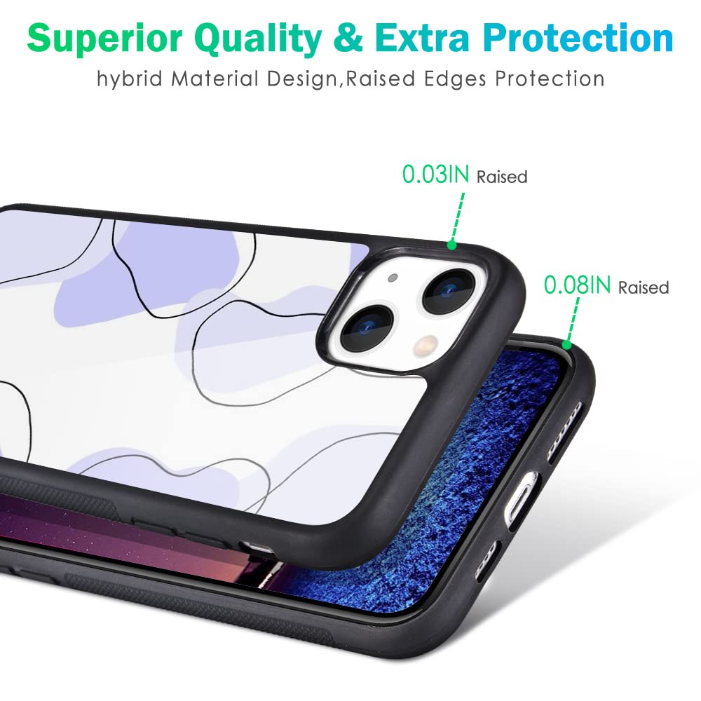 Maycari Compatible With Iphone 13 Pro Max Case For Children Women Abstract Line Art Sage Purple Design, Hard Back With Aesthetic