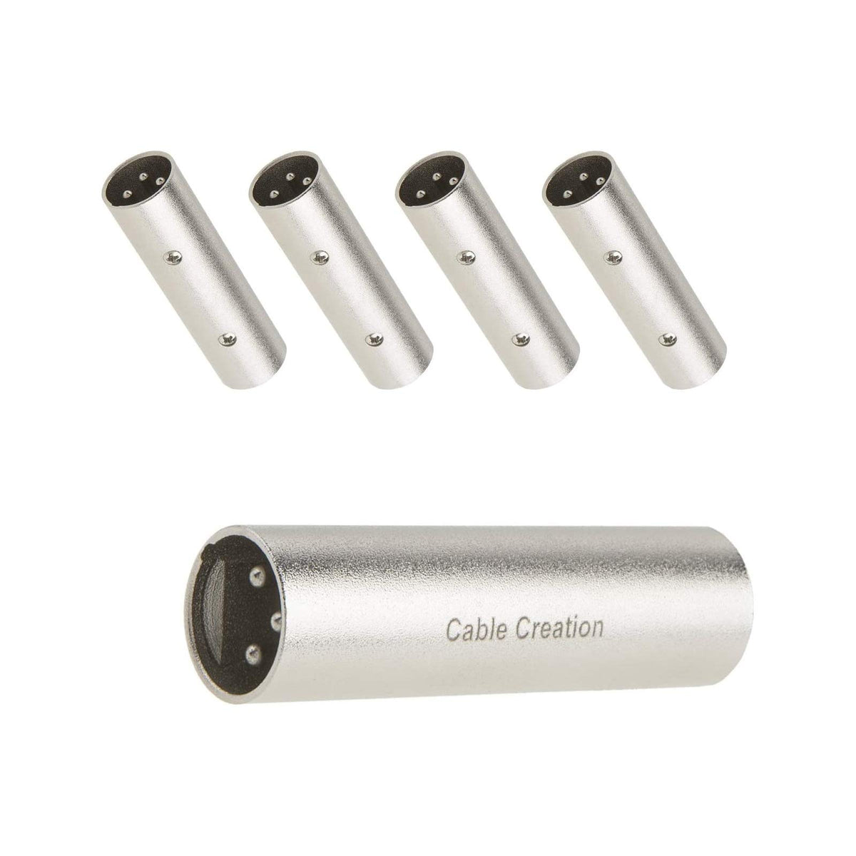 Cablecreation Xlr Male To Male, [5 Pack] Xlr 3 Pin Male To 3 Pin Male Microphone Line Adapter