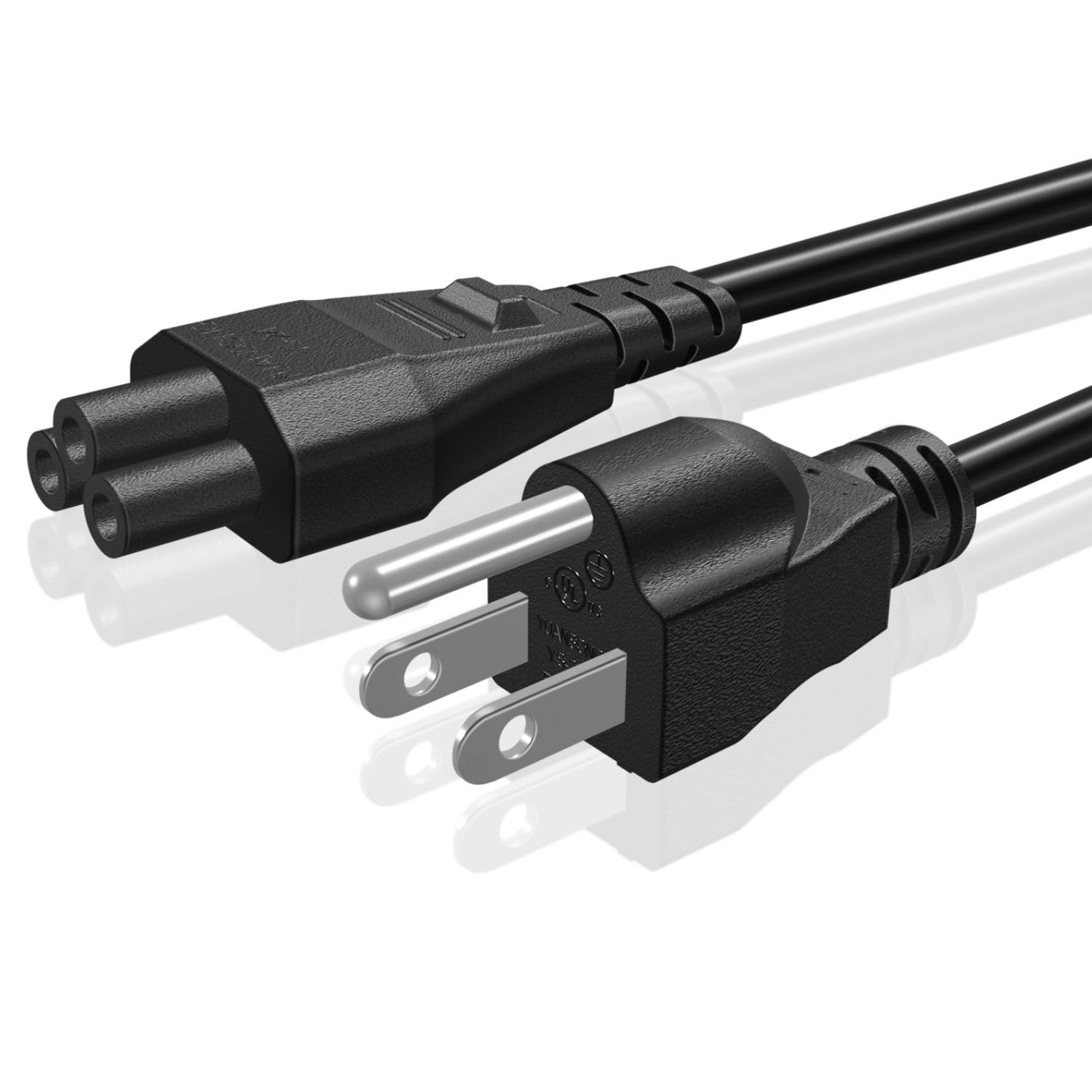 TNP Universal Power Cord (12 Feet) - IEC320 C5 to NEMA 5-15P 3-Prong Mickey Mouse Power Extension Cable Wire Connector Socket Pl