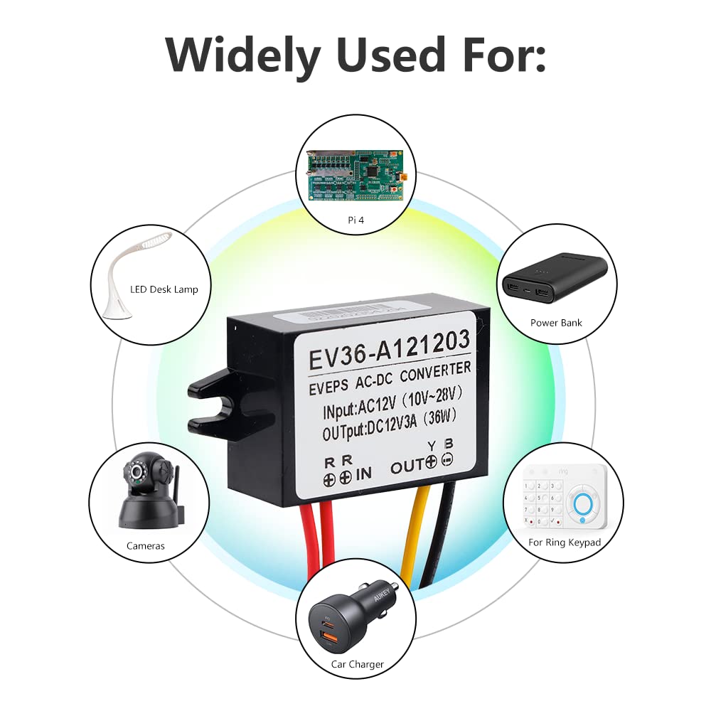 Watris Veiyi Step Down Voltage Convertor, Ac 10 28V To Dc12V0.25V Converter, Waterproof Buck Converter For Car/Waterproof Step D