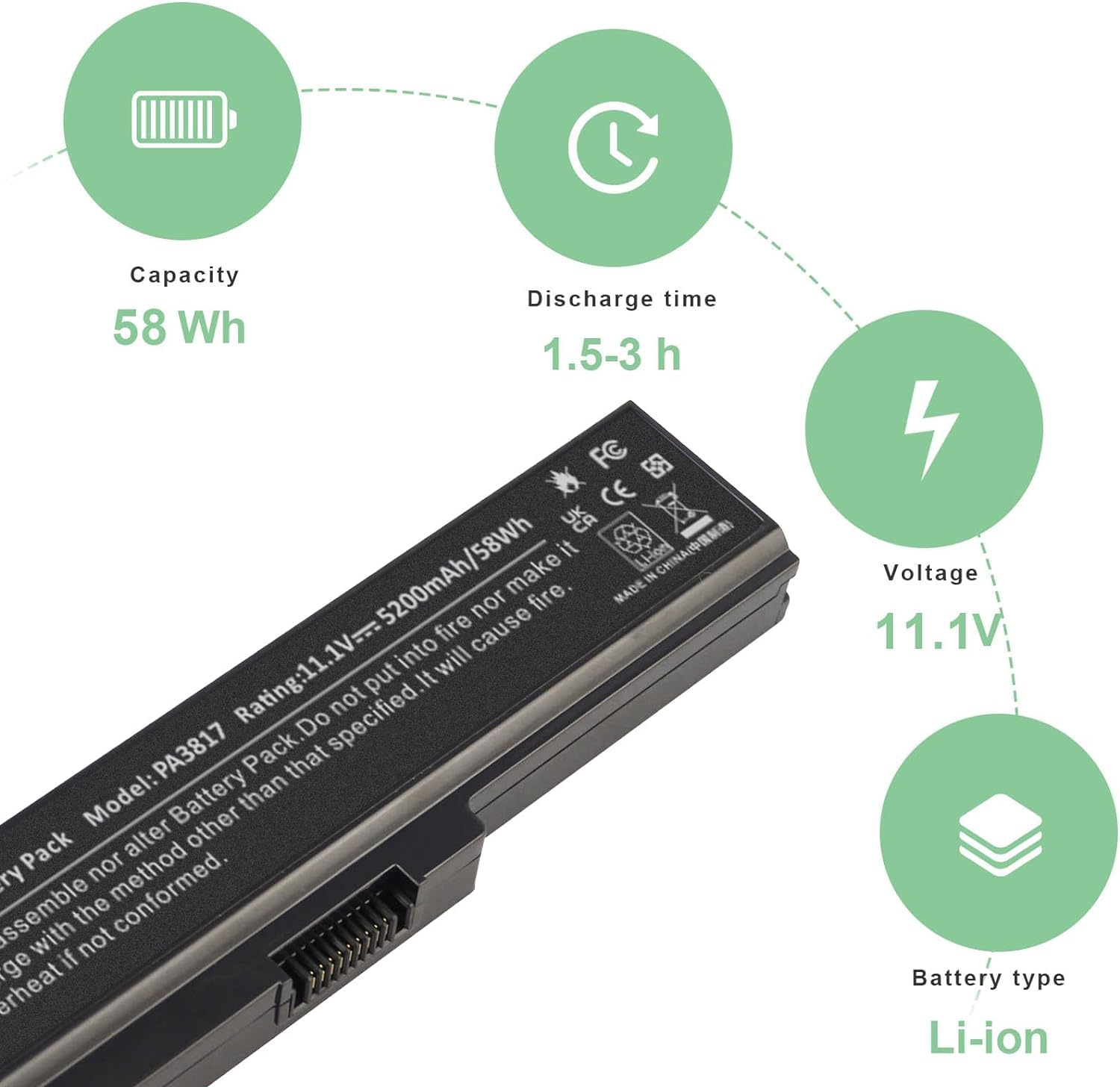 Laptop Battery For Toshiba Pa3817U 1Brs Pa3818U 1Brs Pa3819U 1Brs Satellite C655 C675 C675D L645 L645D L655 L655D L675 L675D L74