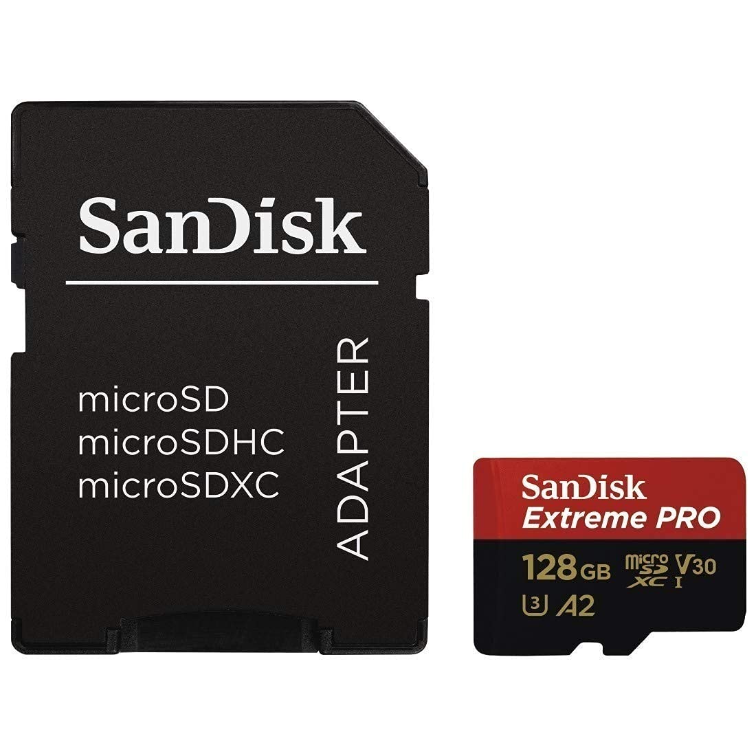 SanDisk Extreme Pro SDXC UHS-I U3 A2 V30 128GB + Adapter, SDSQXCY-128G-GN6MA