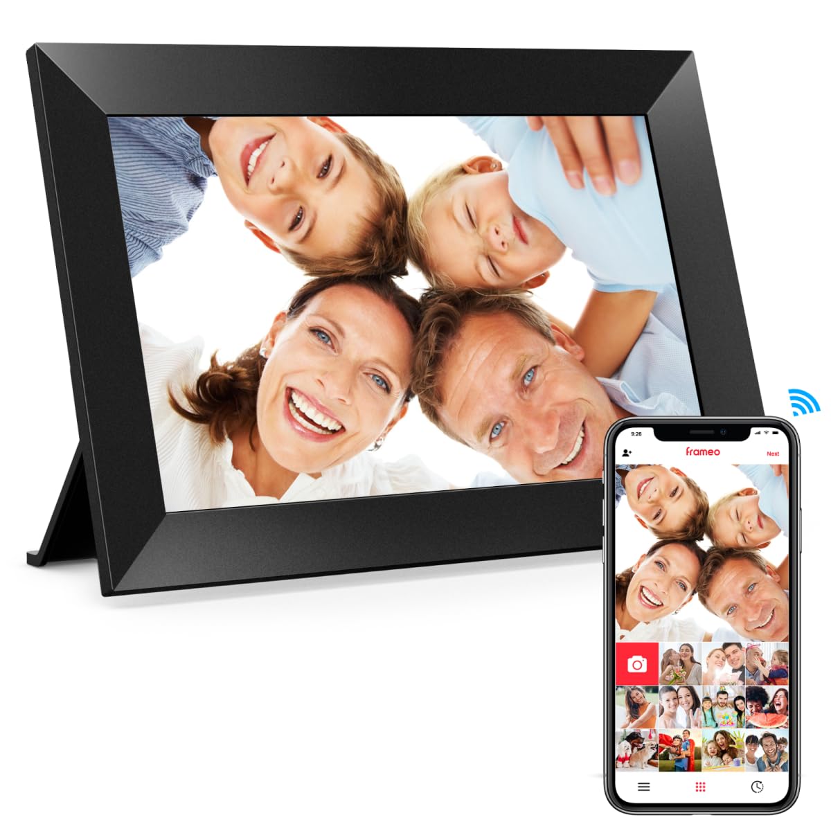 Frameo 10.1 Inch Wifi Digital Picture Frame, 1280X800 Hd Ips Touch Screen Photo Frame Electronic, 32Gb Memory, Auto Rotate, Wall