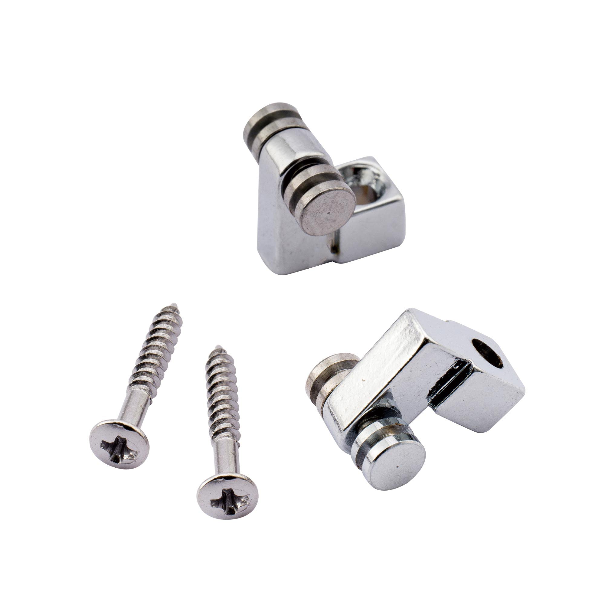 Musiclily Pro Metal Roller String Guides Retainers Trees For Fender Stratocaster/Telecaster Electric Guitar, Chrome (Set Of 2)