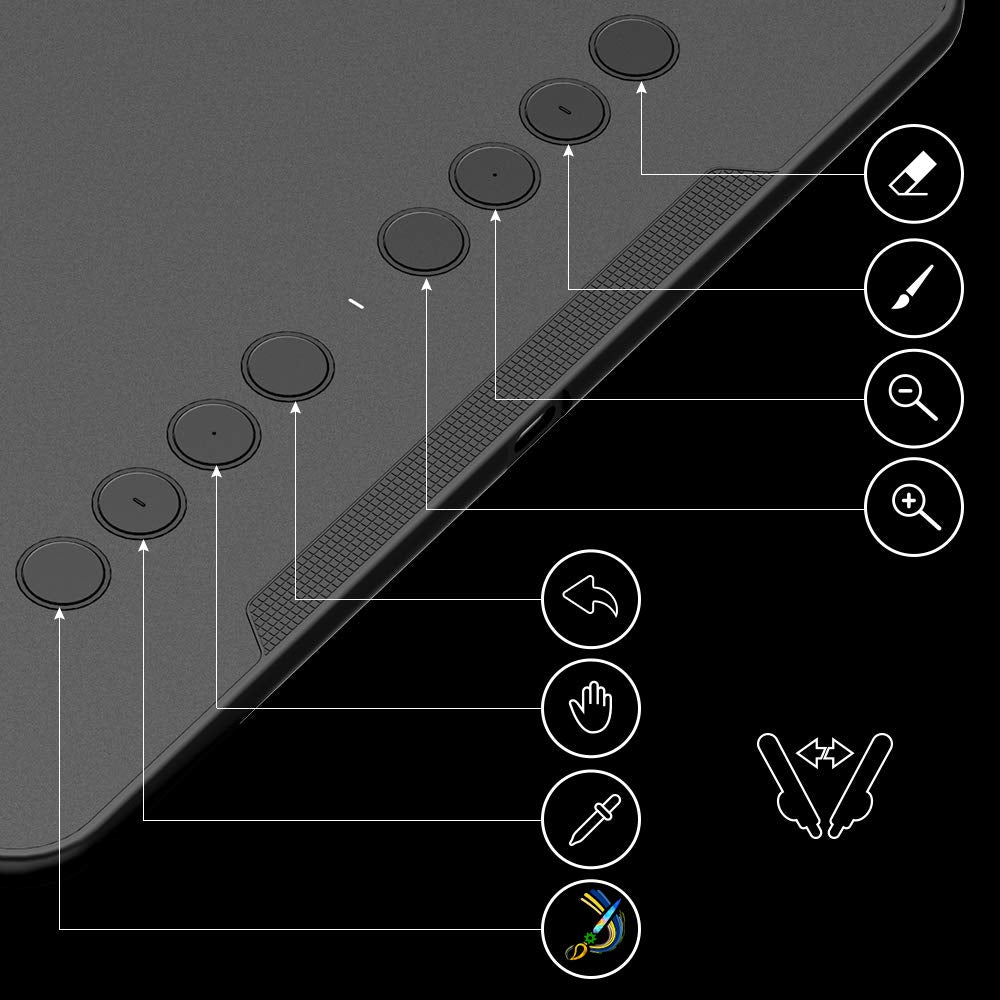 Xppen Deco 01 V2 Graphics Tablet 10X6.25 Inch Drawing Tablet 8192 Levels Pressure Battery-Free Pen With Tilt Function Android/Ch