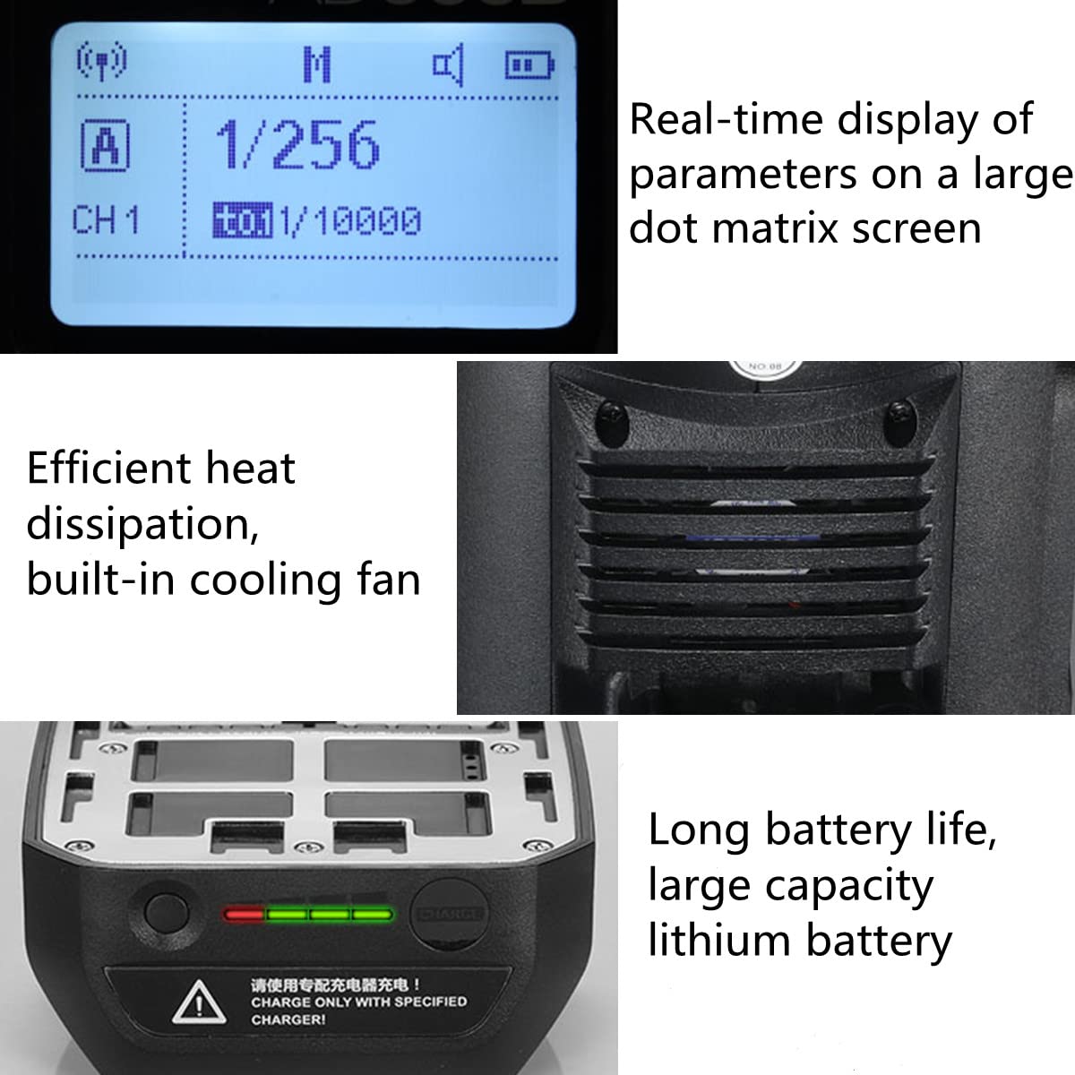 Godox Ad600Bm Outdoor Strobe Flash,Bowens Mount 600Ws Gn87 High Speed Sync Photography Studio Flash Monolight With 2.4G Wireless