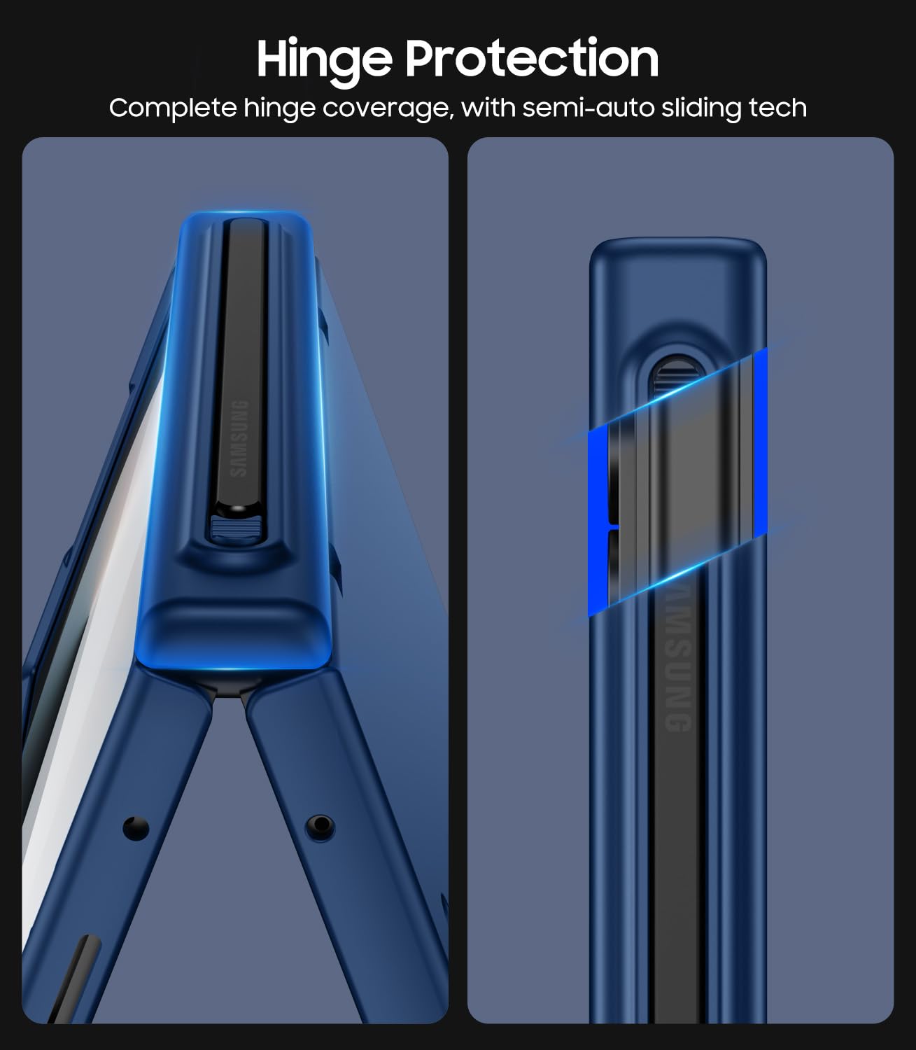 Makavo For Samsung Galaxy Z Fold 6 Case With S Pen Holder, Front Screen Protector, Hinge Protection, Compatible With Magsafe, Fo