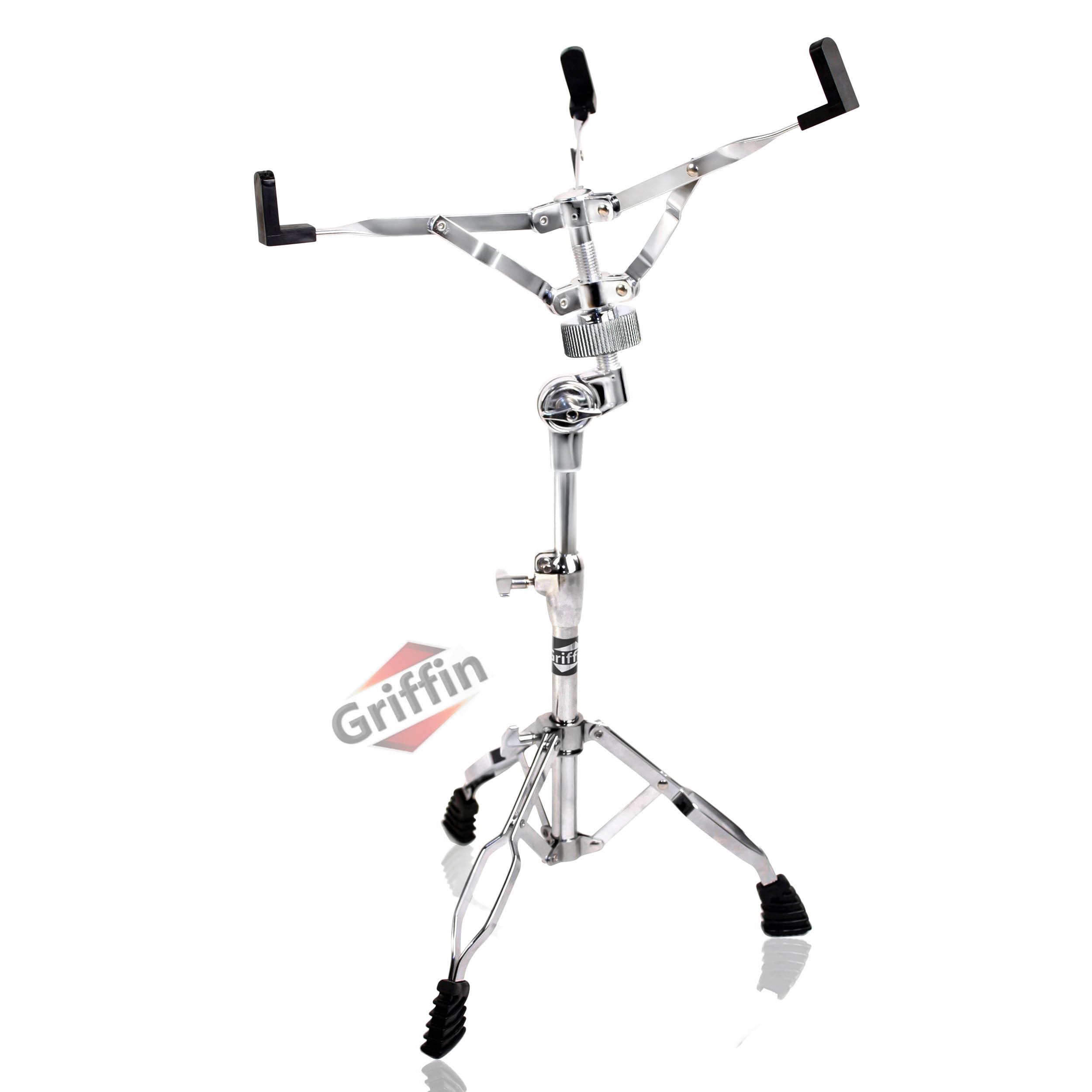 Griffin Snare Drum Stand Deluxe Percussion Hardware Base Kit | Double Braced, Light Weight Mount For Standard Snares, Tom Drums