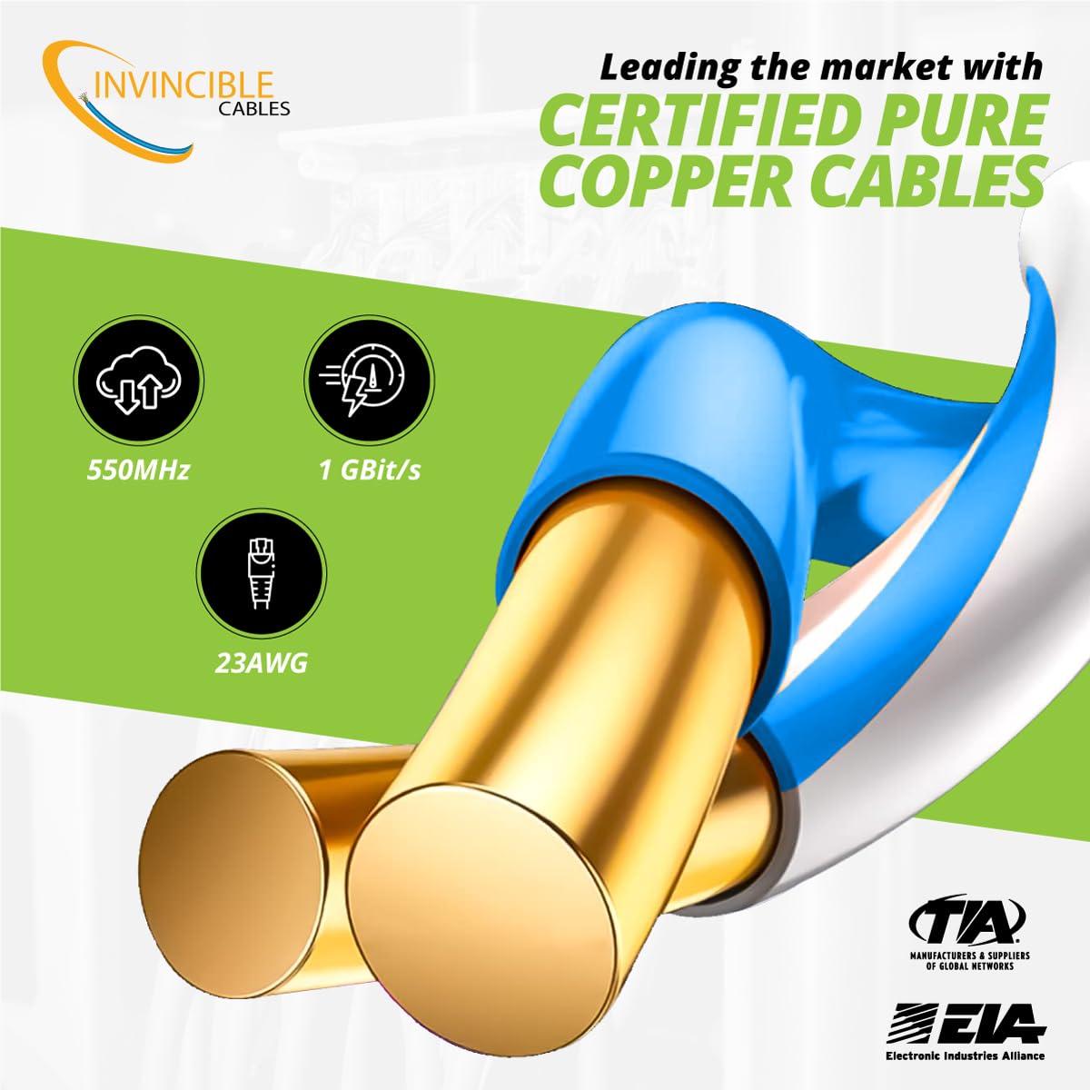 Cat6 Outdoor Cmx 1000Ft Cable | 100% Solid Copper, 550 Mhz, 23Awg, 4 Pair, Utp | Dsx-8000 Analyzer Tested Up To 100M | Poe, Poe+