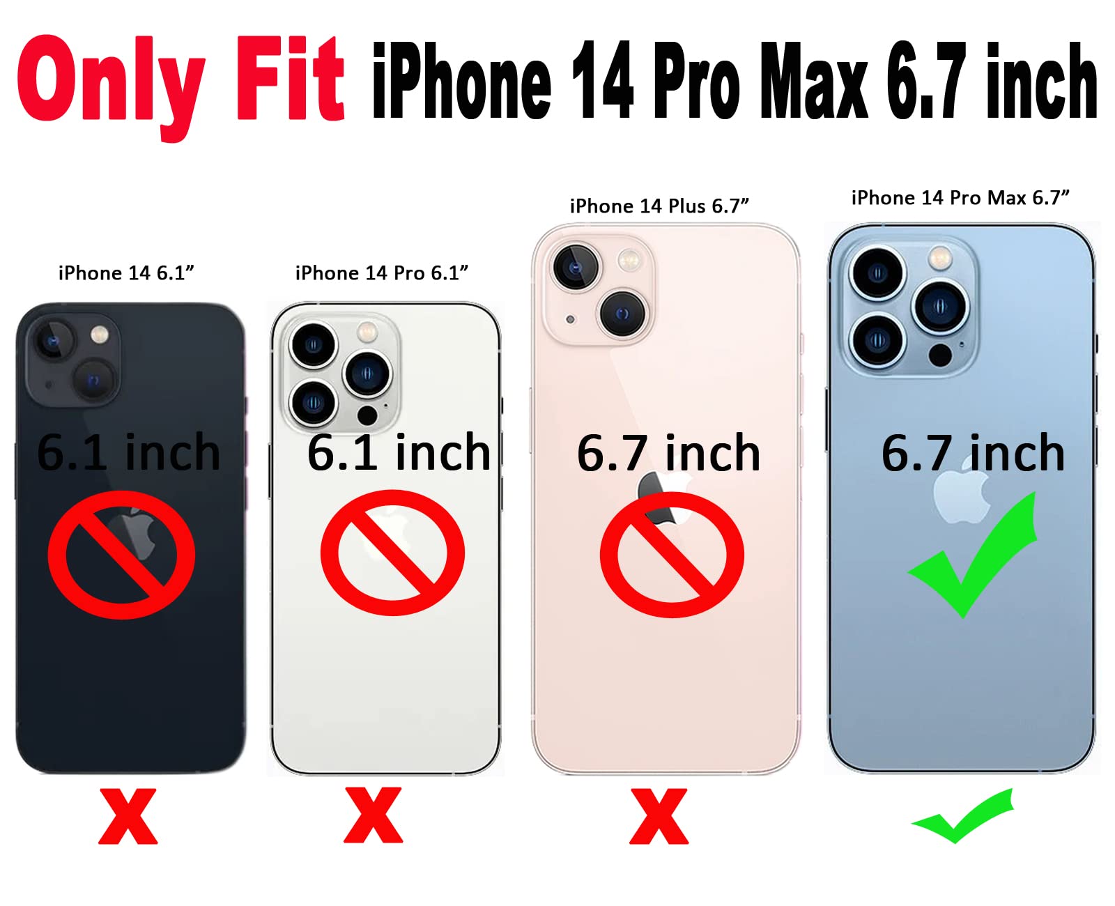 Qokey iPhone 14 Pro Max Phone Case Laser Bling Love Heart Glitter Clear TPU Shockproof Wave Frame with Card Slot 6.7 inch