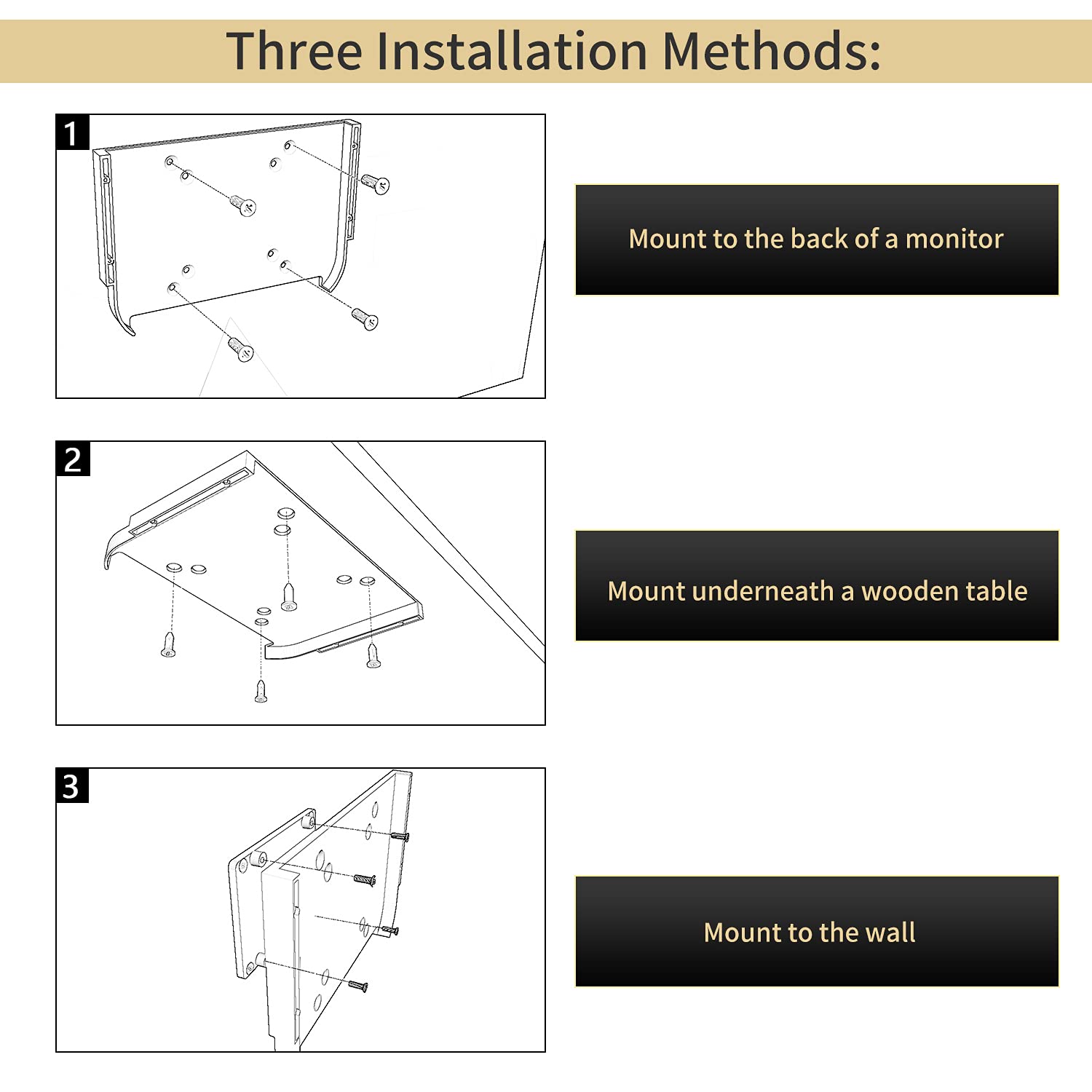 Hosanwell Mac Mini Mount | Custom Mount For The Mac Mini, Vesa Compatible, Wall Mount, Under Desk, Multiple Installation Ways