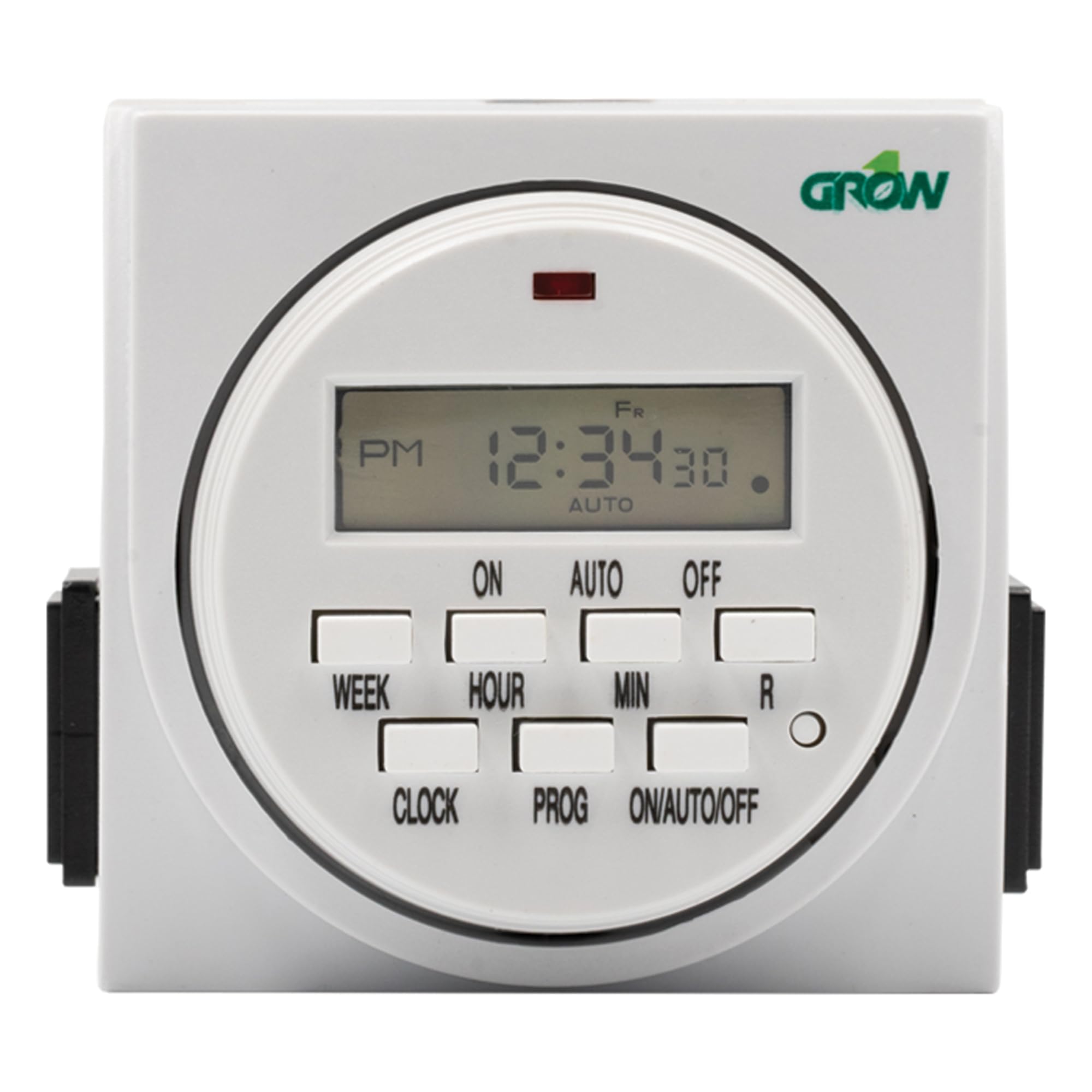 Grow1 Dual Outlet Digital Plug in Timer, 7 Day Timer, Compatible with 110V, 115V & 120V Plugs, 3-Prong, Timed Outlet Plug is Gre