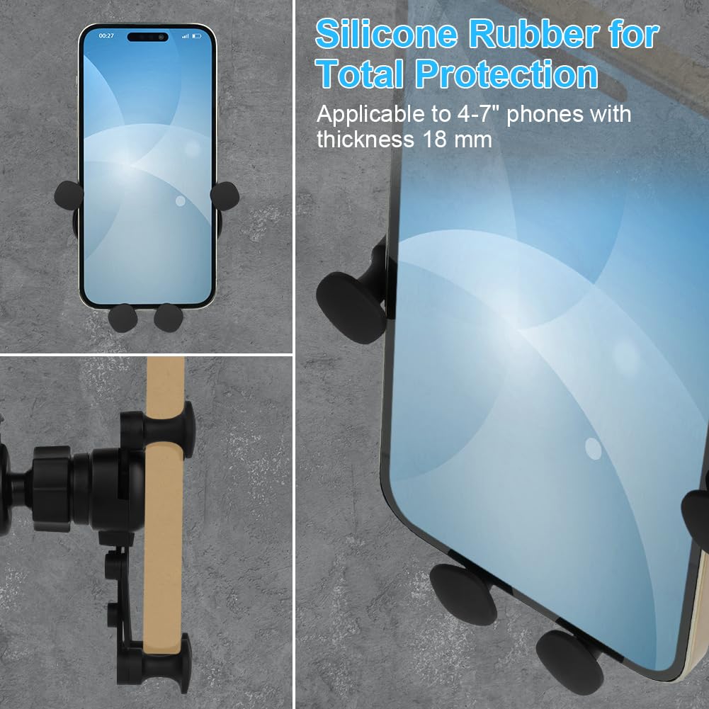 Axfee Phone Mount Holder For Car Vent, Upgrade Gravity Car Phone Holder Mount, Never Blocking Air Vent Clip Cell Phone Holder, C