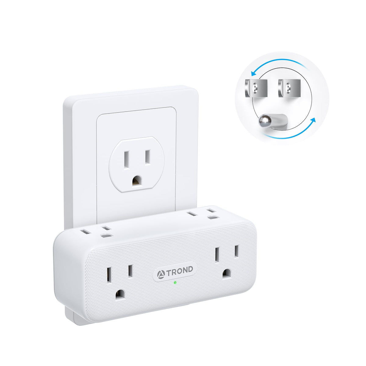 Trond Outlet Extender Surge Protector   6 Ac Outlet Splitter With Rotating Plug 360, 900J Multi Plug Expander, 3 Way Multiplug A