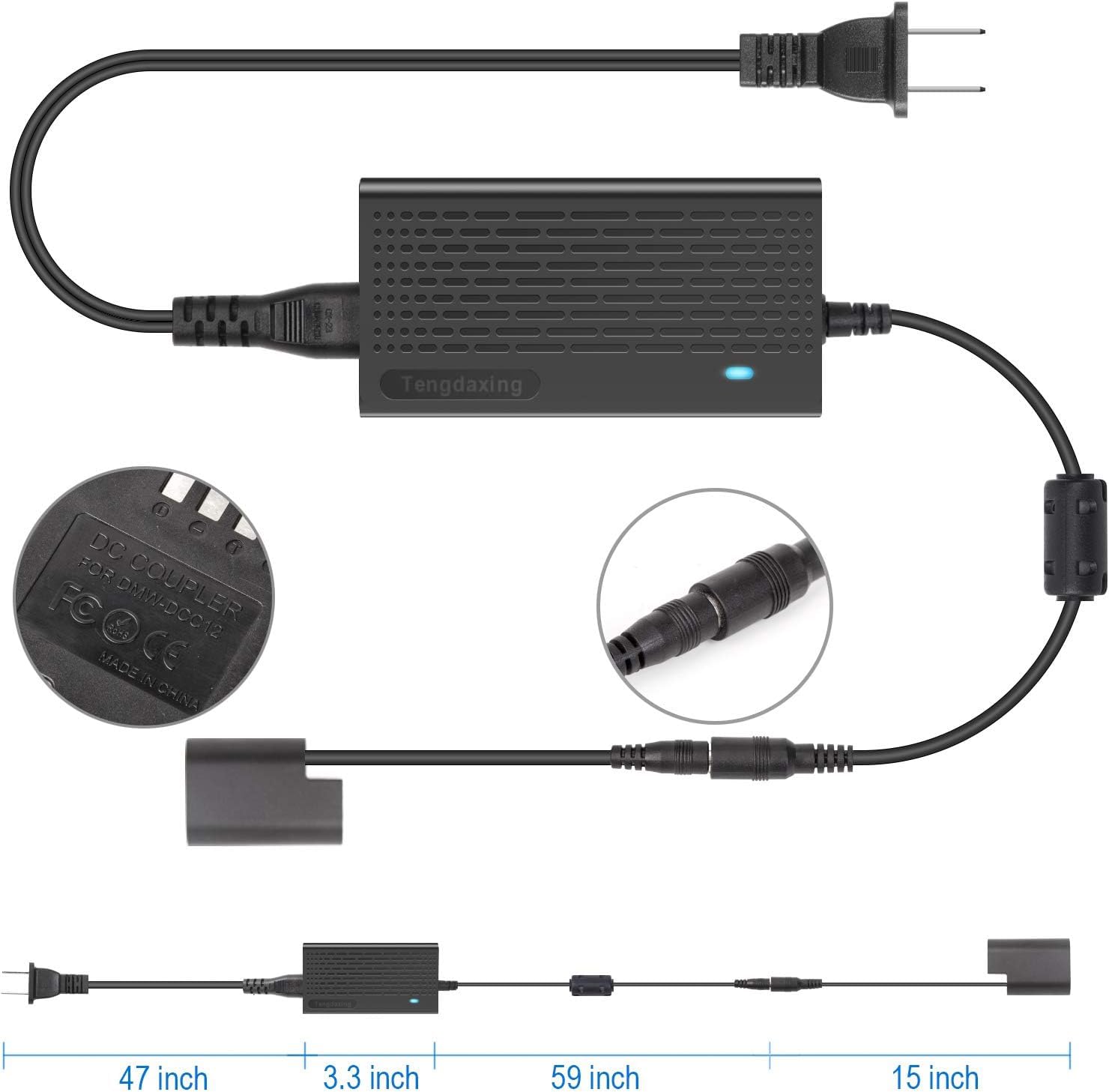 Tengdaxing Dmw Ac10 Dmw Ac8 Dmw Dcc12 Wired Dummy Battery Power Adapter Kit Blf 19 Battery For Panasonic Lumix Dmc Gh3 Gh3K Gh3H Gh3A Gh4 Gh4K Gh4H Dc Gh5 Gh5S Gh5M G9 G9L G9K Cameras