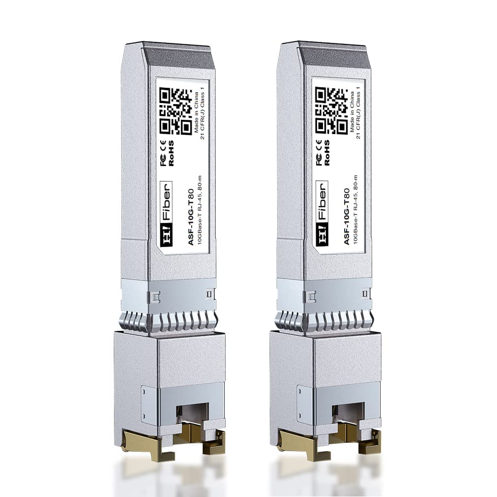 2 Pack 10Gb Sfp+ To Rj45 Module, 80 Meters, 10Gbase T Ethernet Sfp+ Copper Transceiver For Cisco, Meraki, Mikrotik, Ubiquiti, Un