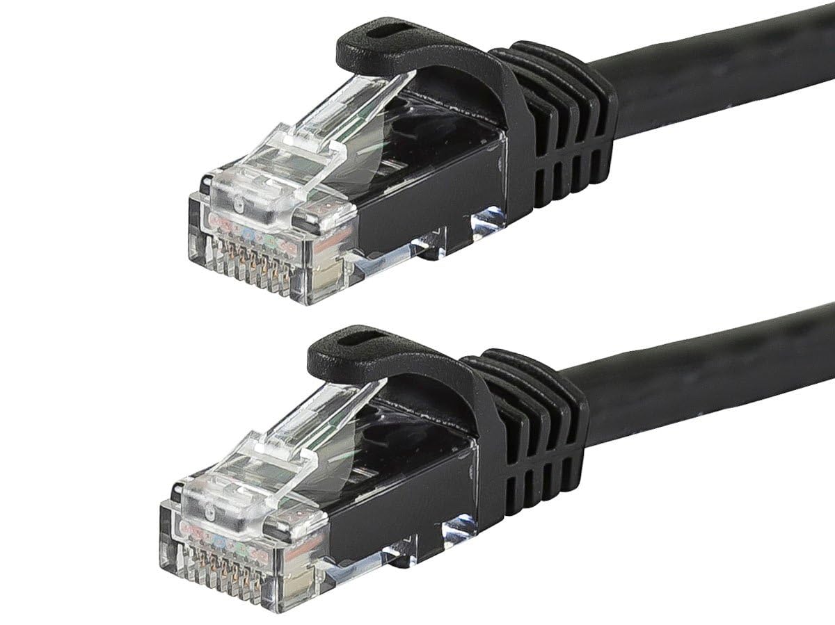 Monoprice Cat6 20Ft Black Patch Cable Utp 24Awg 550Mhz Pure Bare Copper Snagless Rj45 Flexboot Series Ethernet Cable