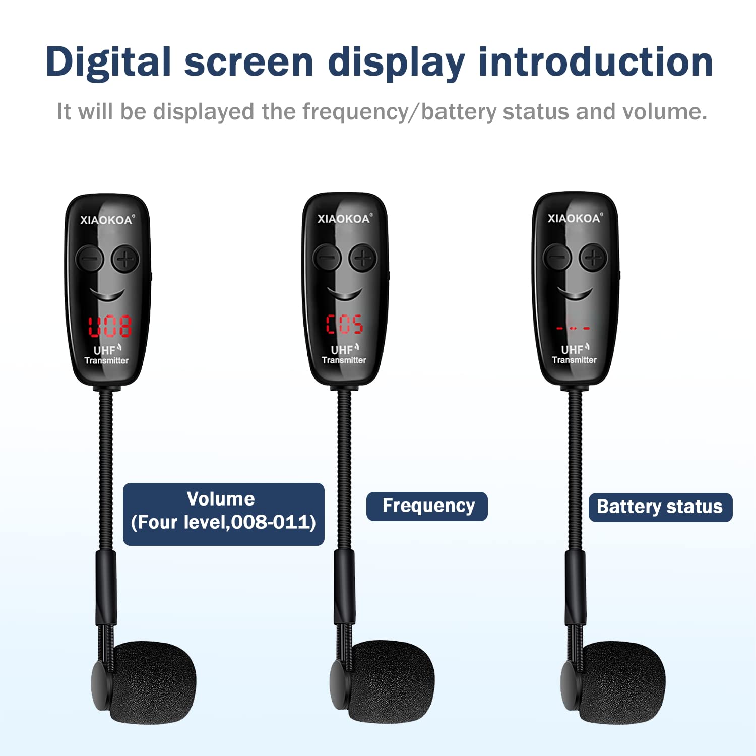 Xiaokoa Uhf Wireless Instruments Microphone,Saxophone Microphone,Wireless Receiver And Transmitter,160Ft Range,Plug And Play,Gre