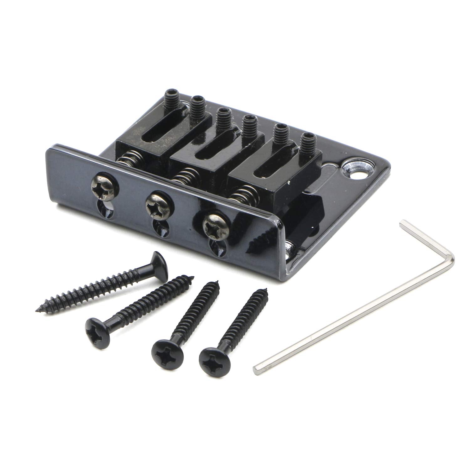 Swhmc Adjustable 3 String Guitar Tailpiece Hardtail Bridge for Cigar Box and Electric Guitar Replacement - Learn to Play Guitar 