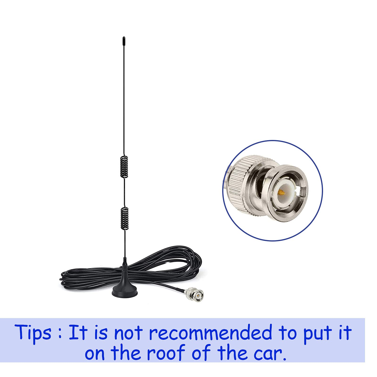 Bingfu 20 1300Mhz Police Scanner Antenna Radio Scanner Magnetic Base Antenna Hf Vhf Uhf Ham Radio Bnc Male Antenna (2 Pack) Comp