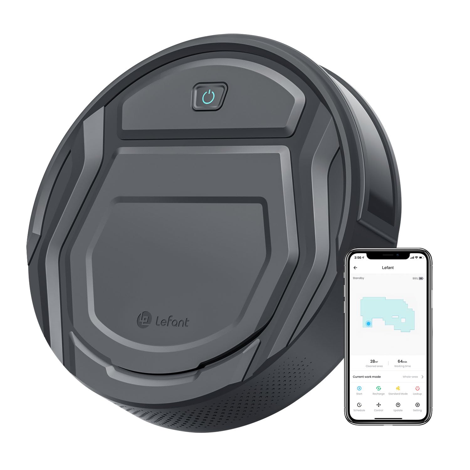Lefant Robot Vacuums, 2200Pa Suction, 120 Min Runtime, WiFi/App/Alexa Control, Anti-Collision/Drop Sensor, Self-Charging Robotic