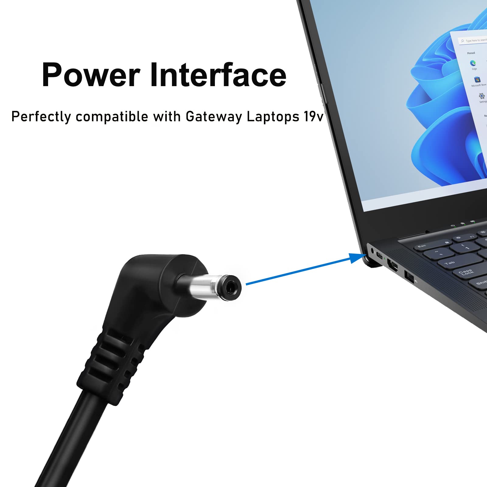19V Charger Ac Power Adapter For Gateway Gwtc71427 Gwtc51427 Ggnc71719 Ggnc51518 Gwcc71416 Gwcc51416 Gwnc31514 Gwnr51416 Gwnr71517 Gwtn156 12 Laptop Charger