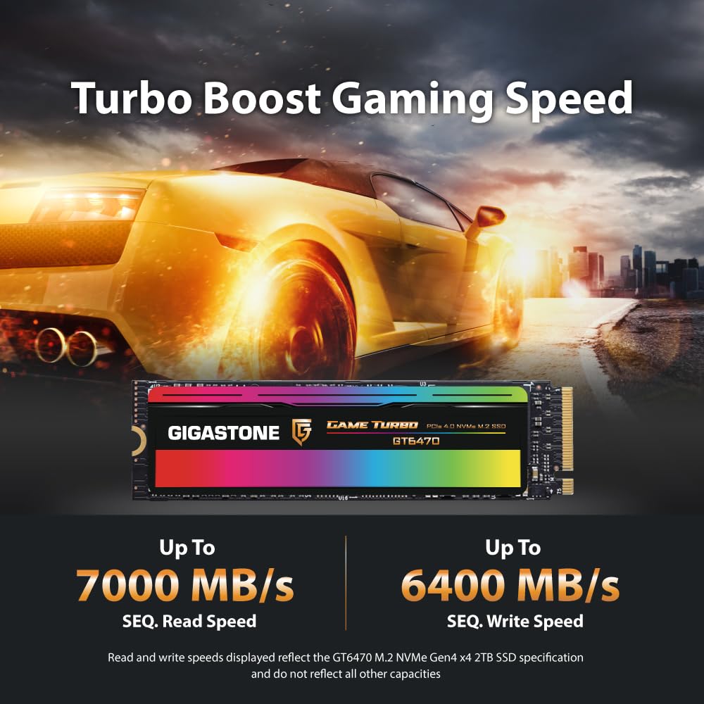 Gigastone M.2 Ssd 2Tb Pcie 4.0 Nvme Ssd Internal Gaming Solid State Hard Drive Upgrade Pc Laptop Ps5 Storage Turbo Speed Respons