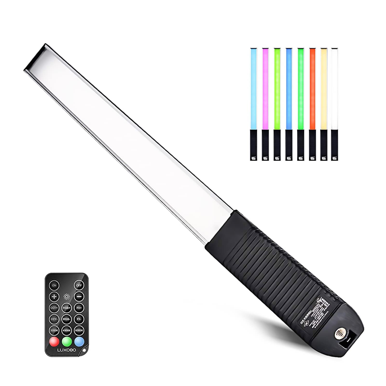 Luxceo Rgb Led Photography Lighting Portable Wand Handheld Led Video Light 1000 Lumens Cri 95+ Usb Rechargeable With Remote Cont