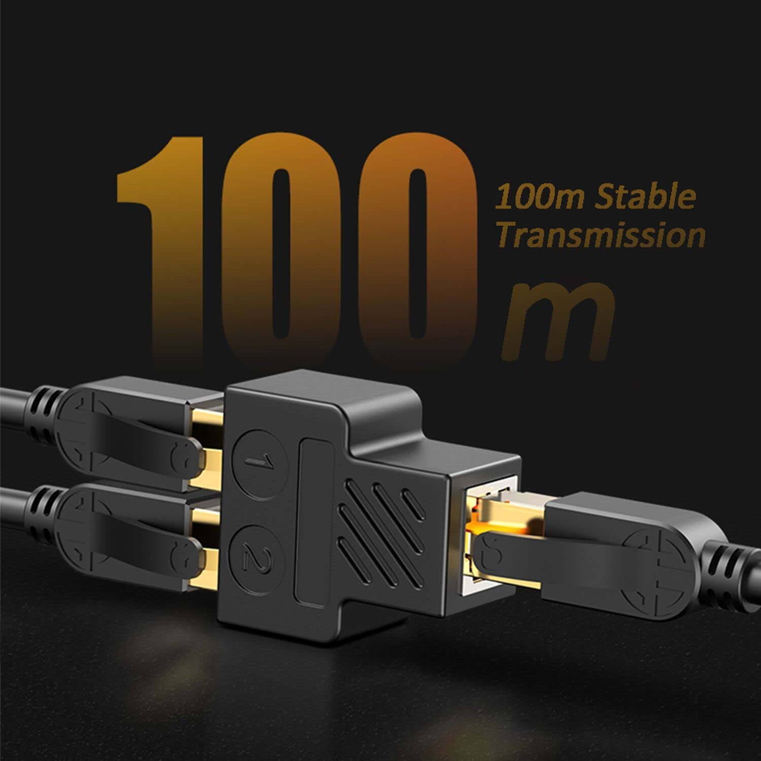 Akwor Rj45 Ethernet Splitter 1 To 2, Mini Gigabit Network Ethernet Switch With Usb Power Cable, Cat 5/6/7/8 Network Cable (Suppo