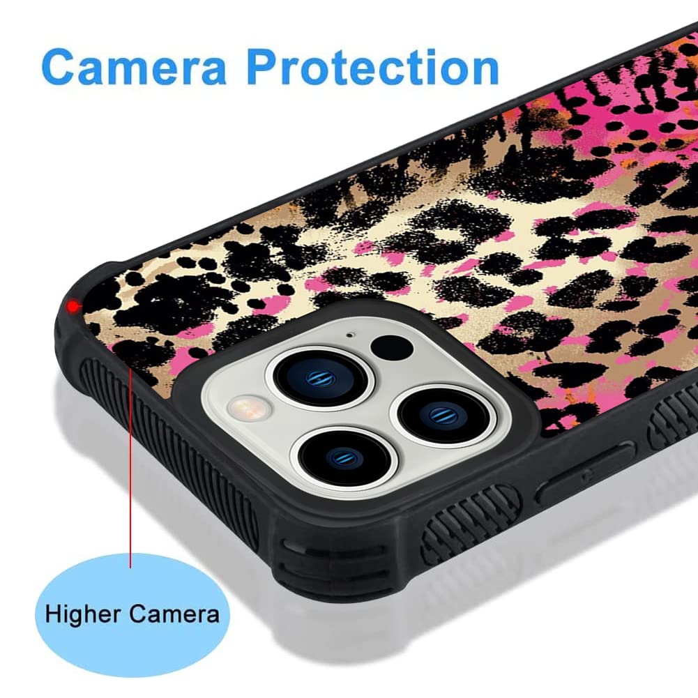 Kanghar Case Compatible With Iphone 14 Pro Max,Leopard Design,Tire Texture Non Slip +Shockproof Rugged Tpu Protective Case For I