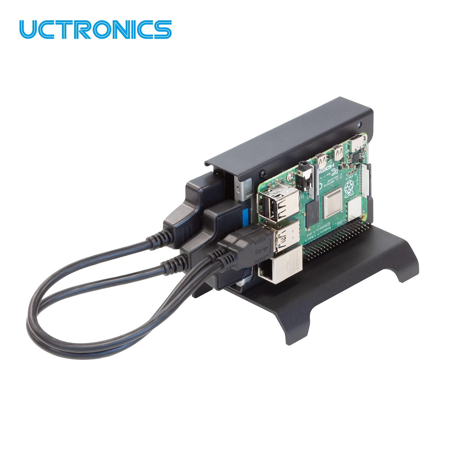 Uctronics For Raspberry Pi Ssd Case, Pi Nas Metal Vertical Stand For Dual 2.5    Ssds And Pi 5, 4, 3B/3B+ And Other B Models