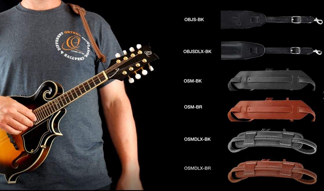 Ortega Guitars Standard Leather Mandolin Strap (Osm Bk)