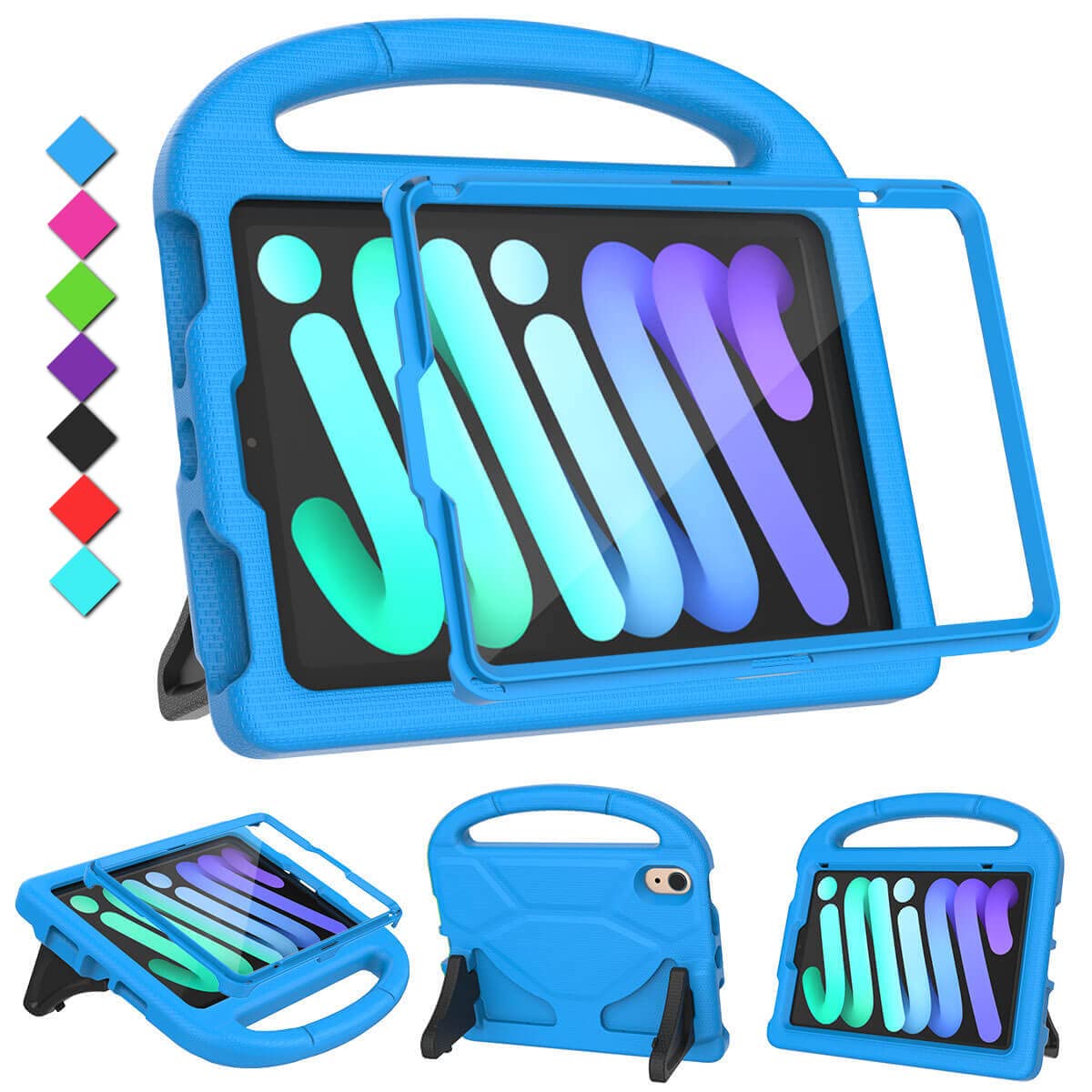 Moxotek Kids Case For Ipad Mini 7 2024 / Mini 6 2021, Ipad Mini 7Th/6Th Generation Case With Screen Protector, Durable Shockproo