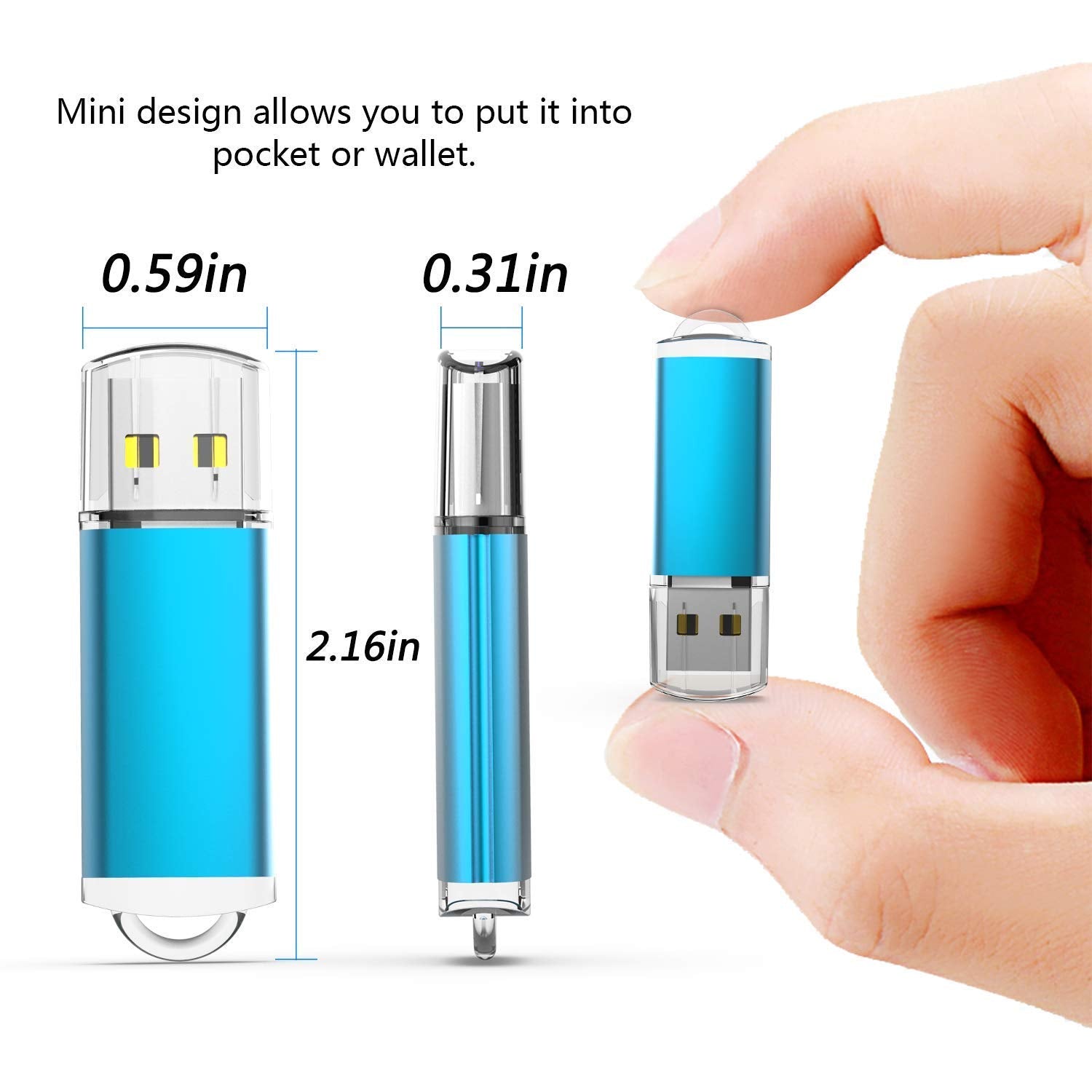 Usb 3.0 Flash Drive K&Zz 5 Pack 64Gb Flash Drive 3.0 64 Gb Thumb Drives 64G Memory Stick Data Drive Flash Stick U Disk, Multicolored